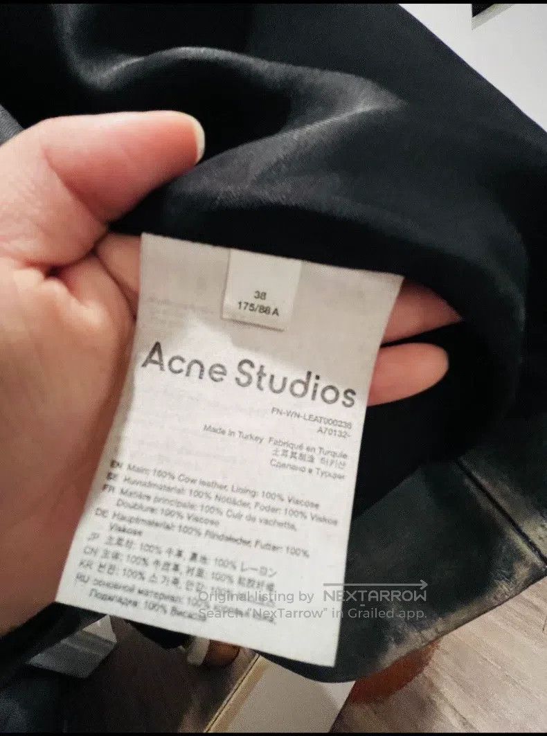 Acne Studios Acne Studios Gradient Dark Gray Leather Jacket Size XS / US 0-2 / IT 36-38 - 3 Thumbnail