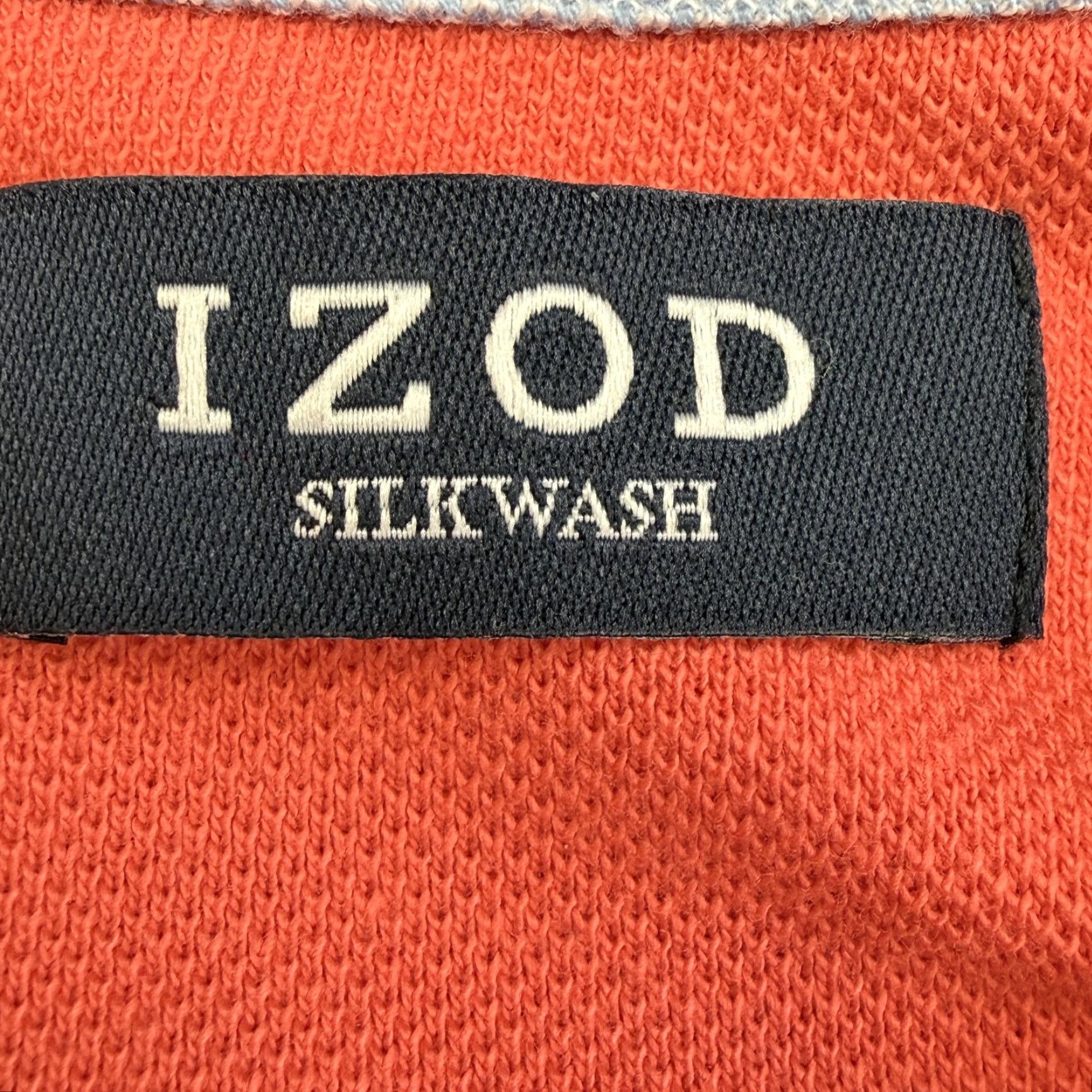 Izod Izod Polo Shirt Mens L Hot Coral 100% Cotton Short Sleeve Collared Solid Golf Casual Shirt Size US L / EU 52-54 / 3 - 6 Thumbnail