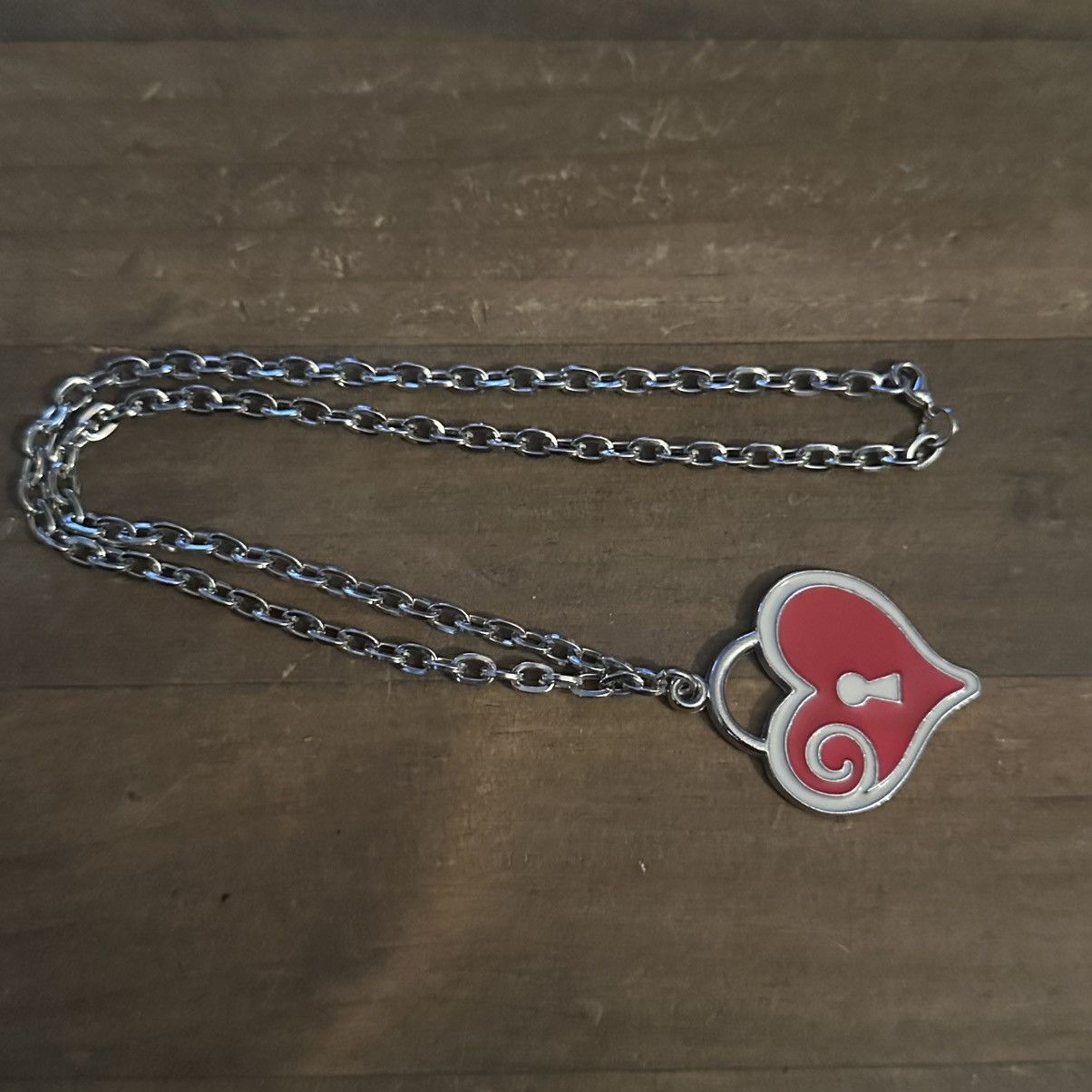 Other Silver tone enamel padlock heart pendant necklace Size ONE SIZE - 2 Thumbnail