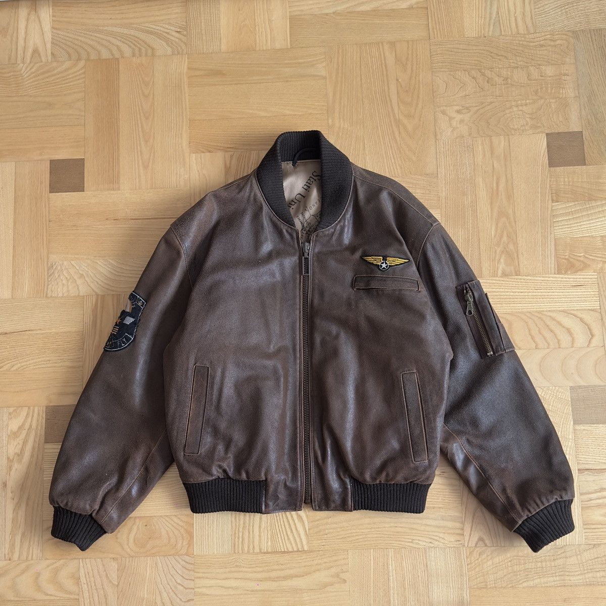 Avirex Vintage 80-90s B-3 Aviator Flight Leather Bomber Jacket Size US L / EU 52-54 / 3 - 1 Thumbnail