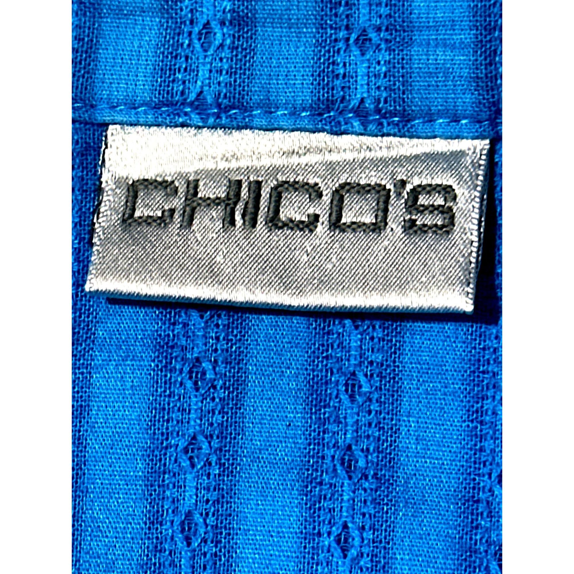 Chicos Chicos Button up Blue Pintuck Tunic Blouse Boho Chic Half Sl Size XL / US 12-14 / IT 48-50 - 5 Thumbnail