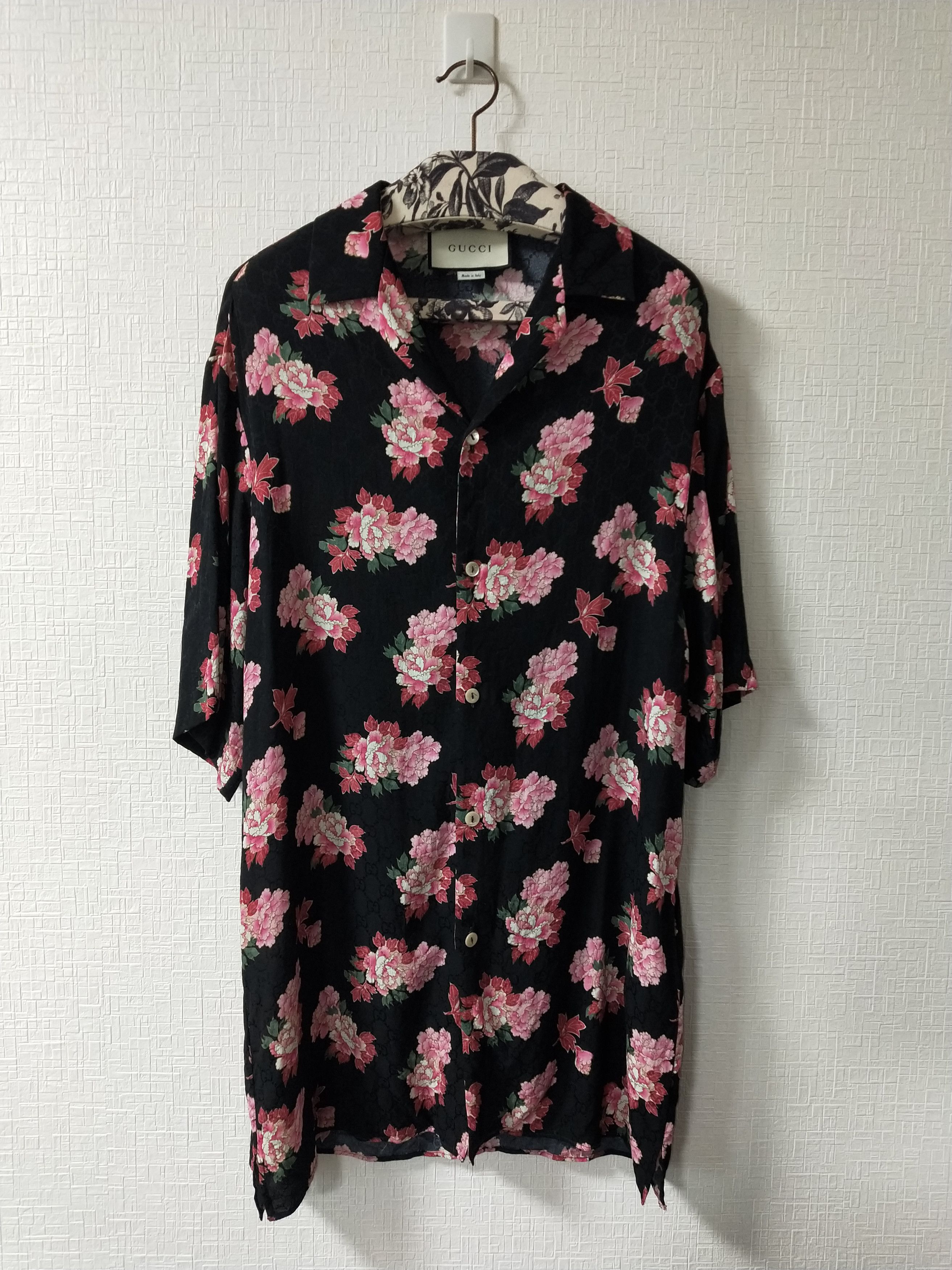 Gucci Peony Print Silk Shirt Size US M / EU 48-50 / 2 - 1 Thumbnail