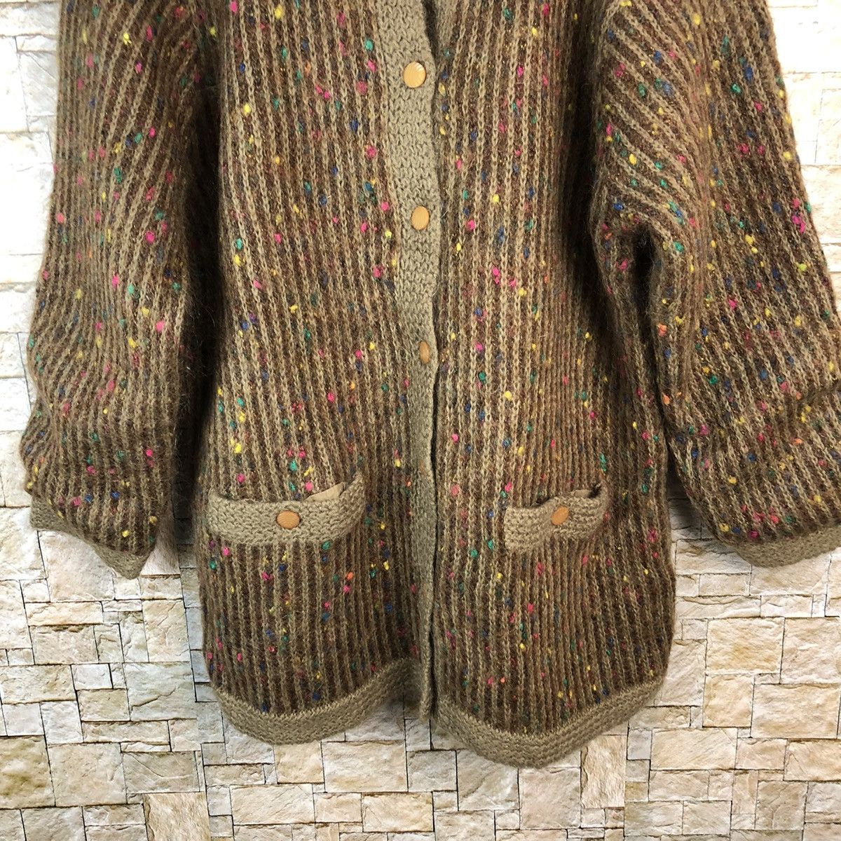 Japanese Brand Emerald Princess Brown Cardigan Knitwear #A1186 Size L / US 10 / IT 46 - 6 Thumbnail