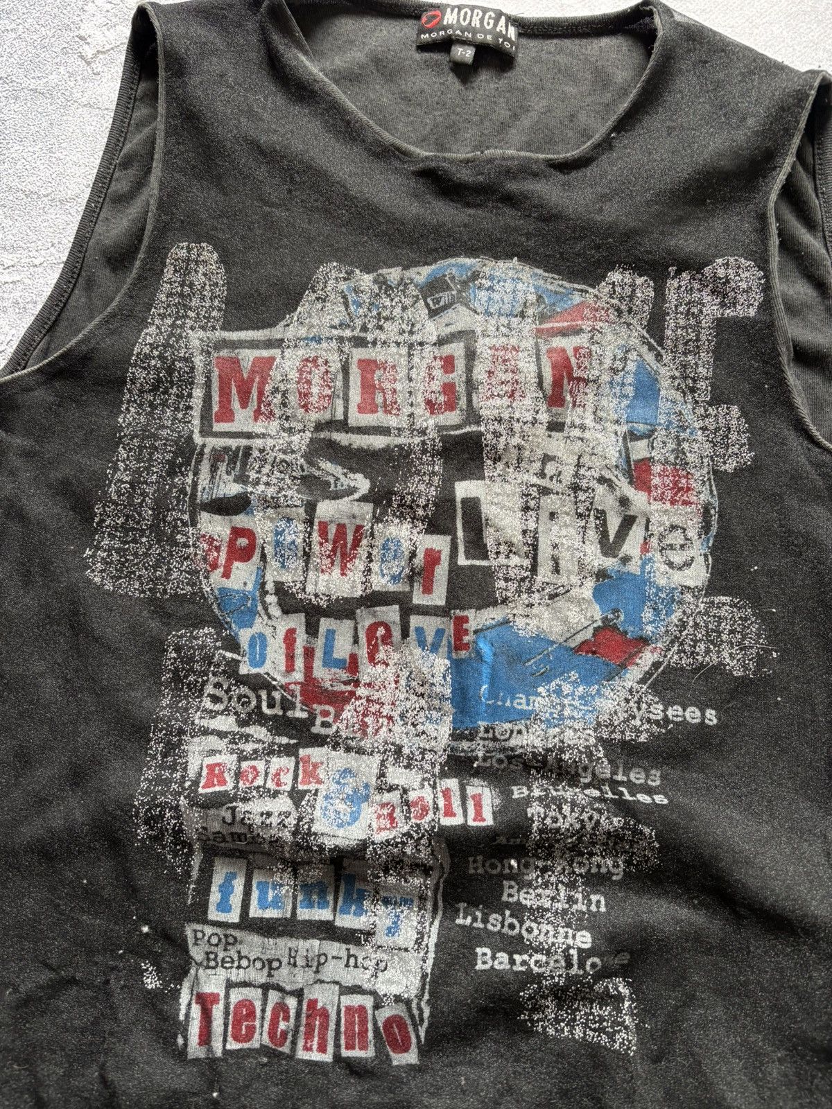 Hysteric Glamour Vintage 90s Morgan De Toi Y2K Grunge Printed Mesh Tank Top Size XS / US 0-2 / IT 36-38 - 6 Thumbnail