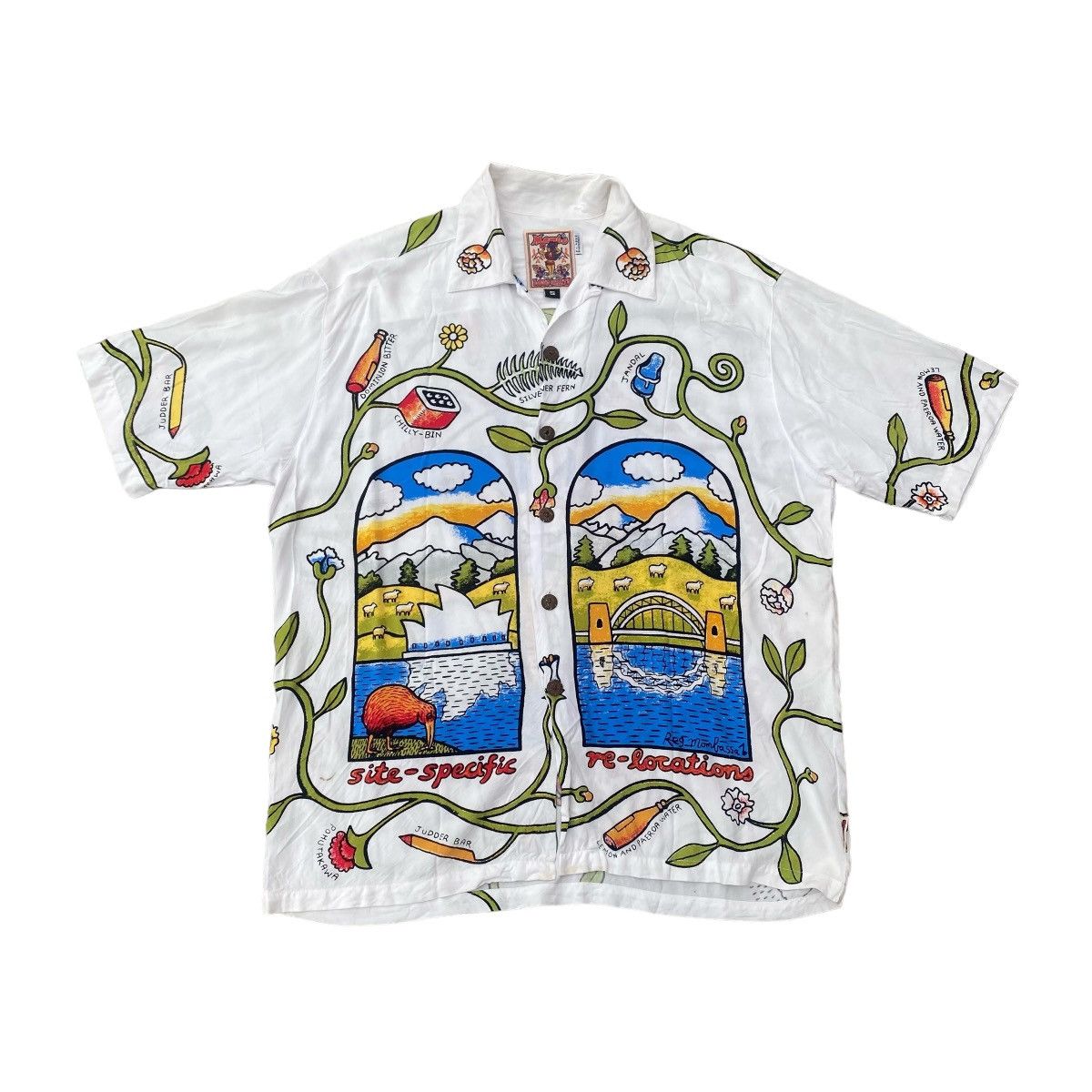 Mambo Rare 1990s “Patterns of Migration” Reg Mombassa Rayon shirt Size US M / EU 48-50 / 2 - 2 Thumbnail
