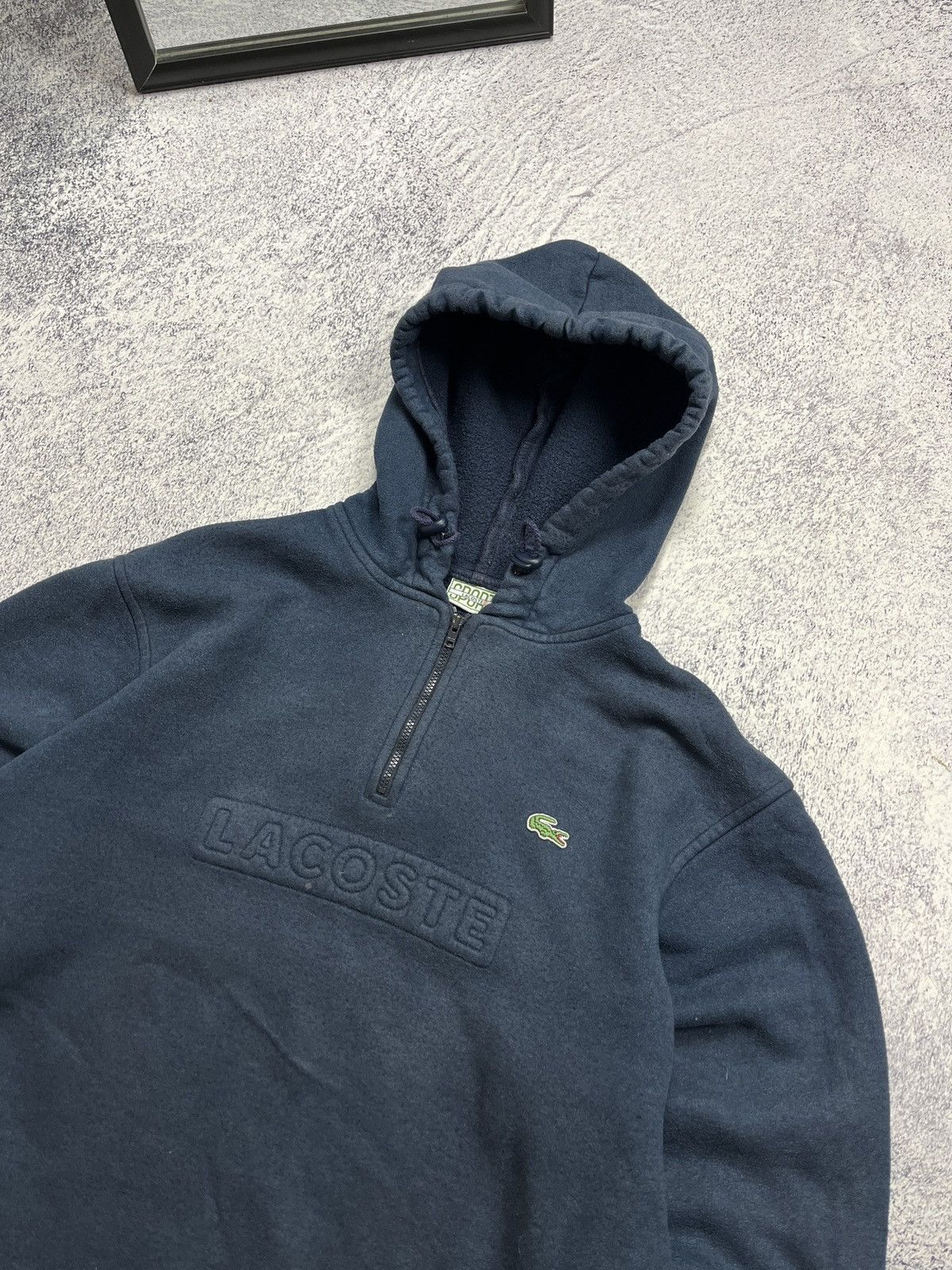 Lacoste × Vintage Vintage Lacoste 1/4 Zip Hoodie Faded Big Logo Y2K Size US S / EU 44-46 / 1 - 5 Thumbnail