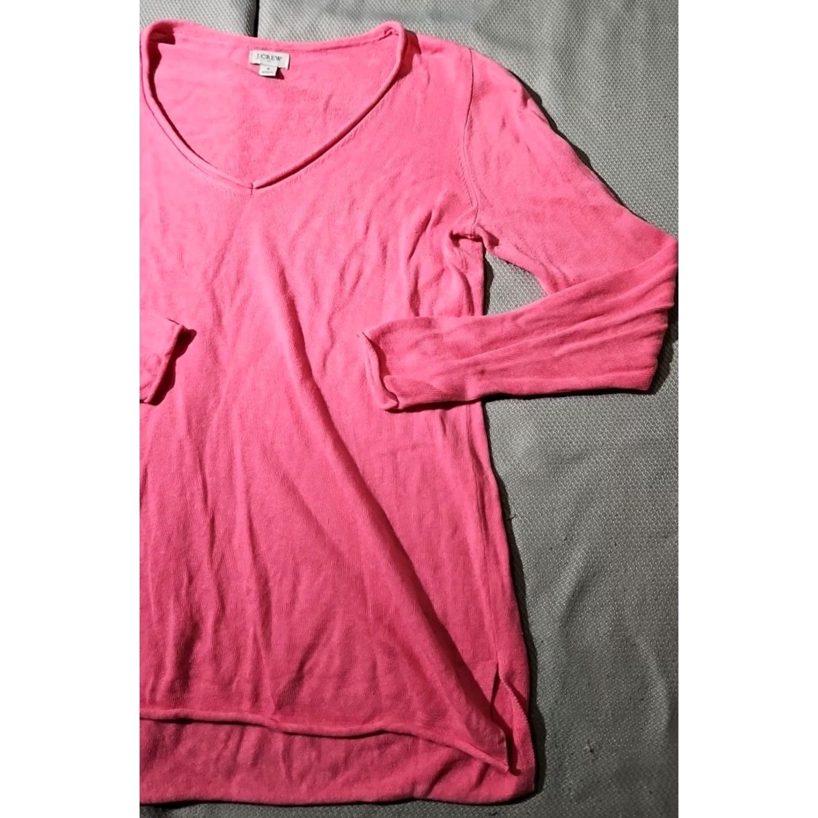 J.Crew VINTAGE J Crew Sweater Womens Pink Small Linen Blend Lightweight Roll Neck Raw Hem Size S / US 4 / IT 40 - 5 Thumbnail