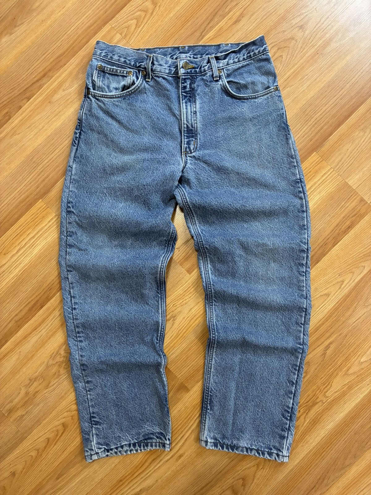 Carhartt 34x30 - Vintage Carhartt Flannel Lined Denim Jeans B21-DST Size US 34 / EU 50 - 1 Thumbnail