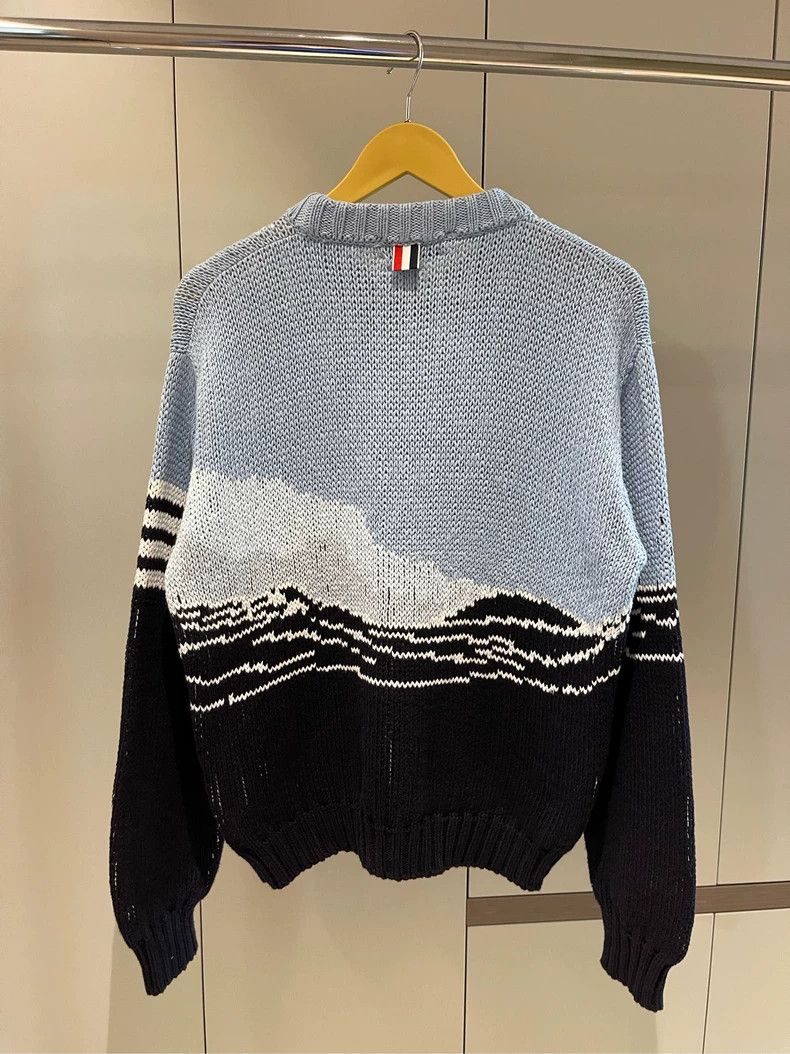 Thom Browne Thom browne Light blue and navy blue classic four-striped d Size US M / EU 48-50 / 2 - 3 Thumbnail