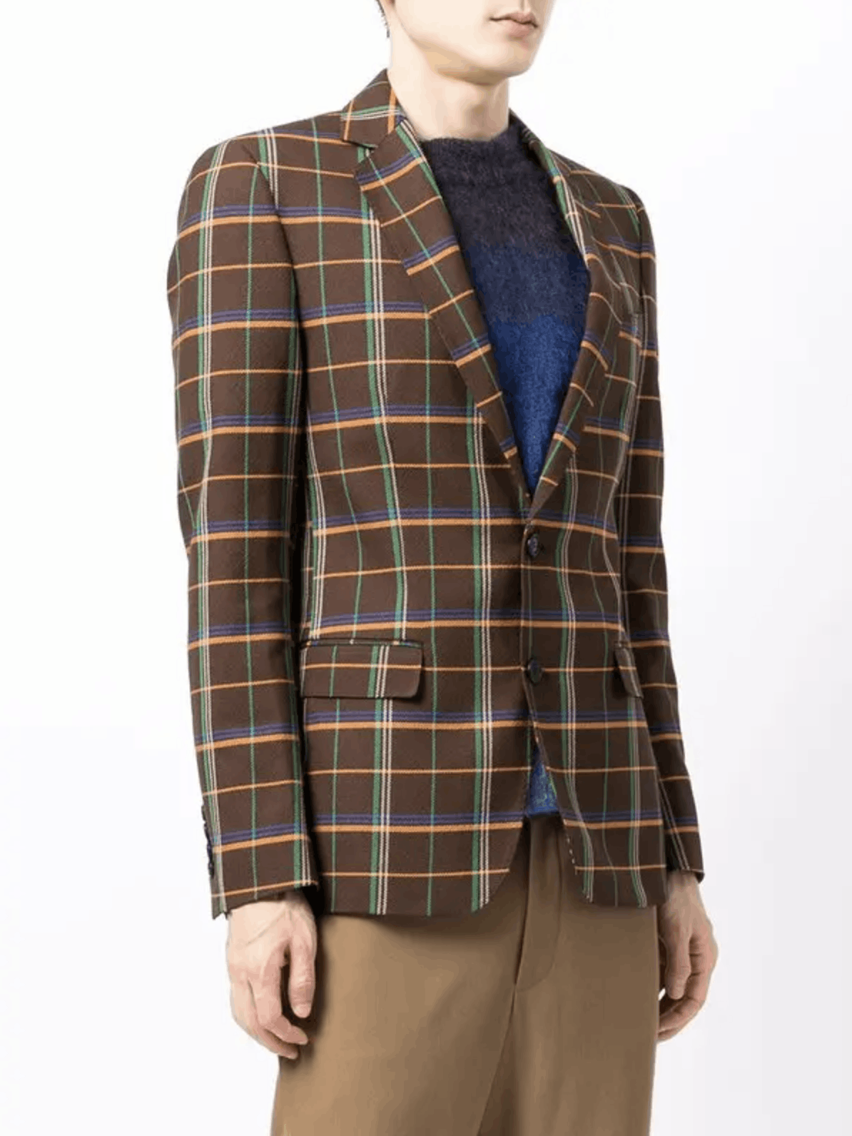 $1700 Walter Van Beirendonck Plaid Blazer Size 38