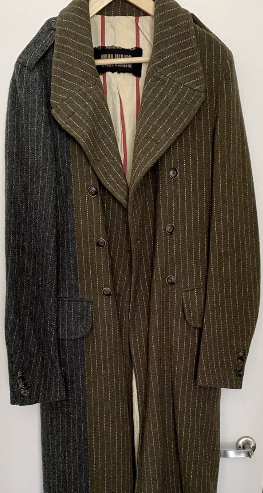 Uma Wang Uma Wang Men's Patchwork Wool Overcoat Size US M / EU 48-50 / 2 - 1 Thumbnail