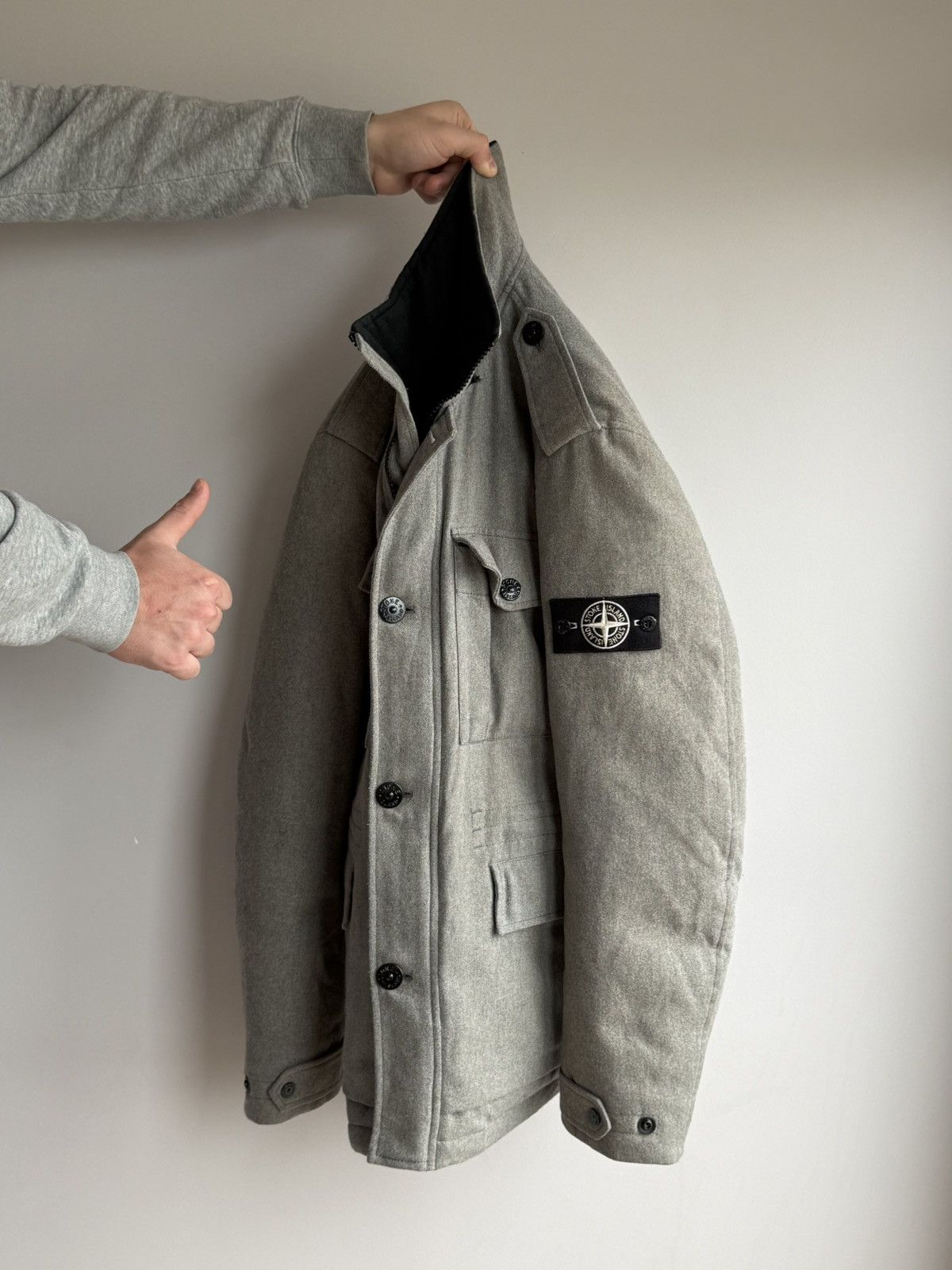 Stone Island Stone Island Grey Ice Jacket Wool Blend Men’s Medium Size Size US M / EU 48-50 / 2 - 5 Thumbnail