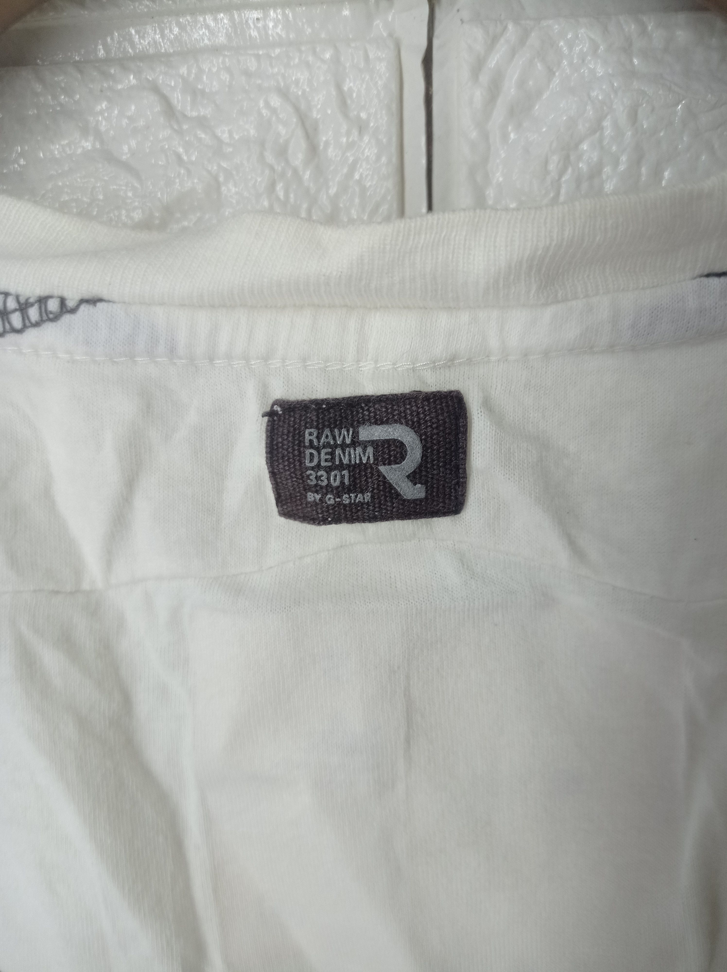 G-Star G STAR R 3301 RAW DENIM graphic WHITE TEE #GL 0008 Size S / US 4 / IT 40 - 4 Thumbnail