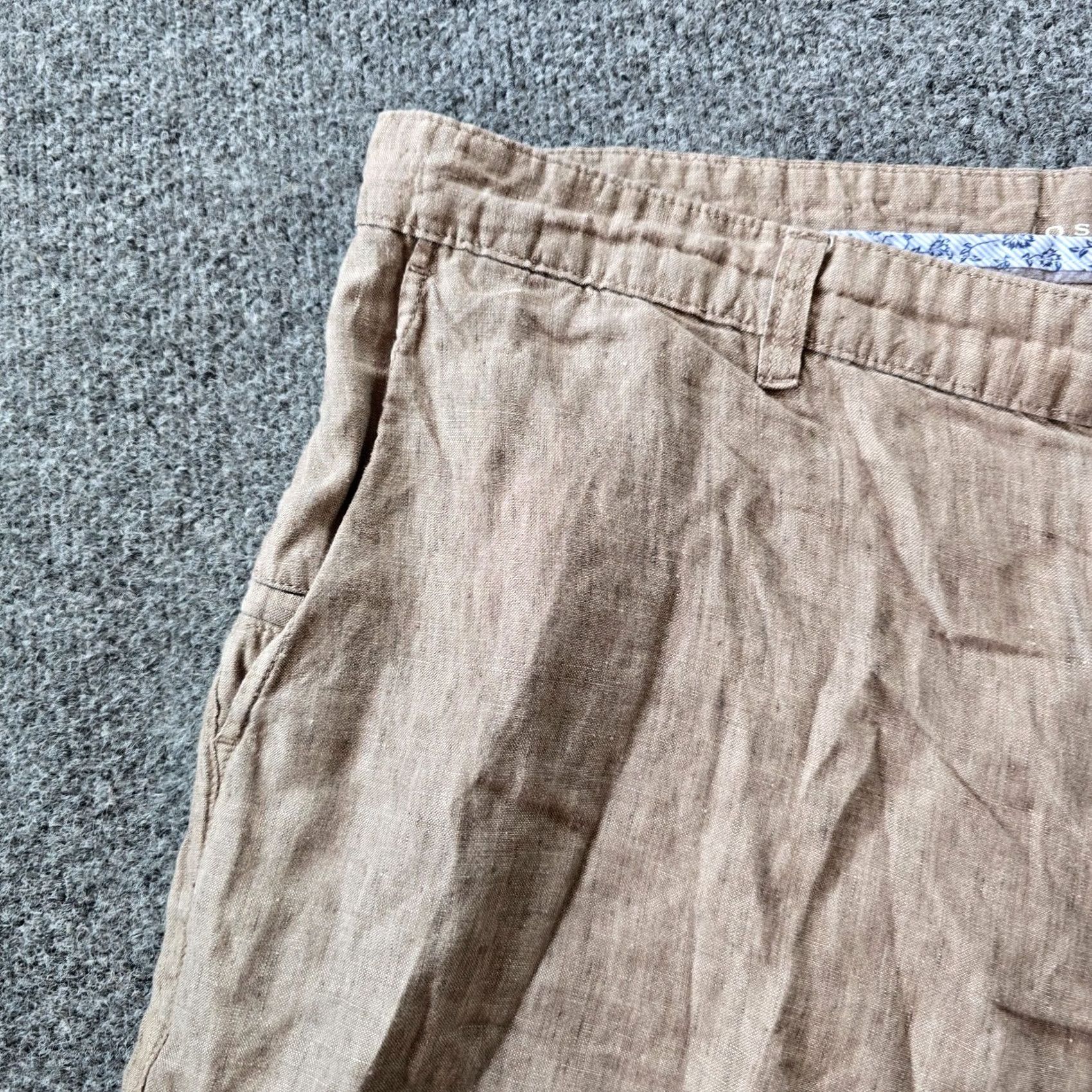 Joseph Abboud Joseph Abboud Shorts Mens Size 40 Beige Linen 8 Inch Beachy Casual Capsule Regular Chino Slash Pocket Front Flat Front Waist 40 In Beach Preppy Mens Size US 40 / EU 56 - 2 Thumbnail