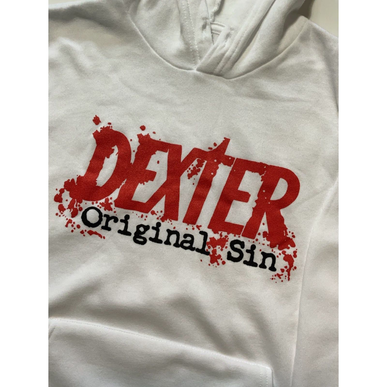 Vintage Dexter Hoodie Sz. S White Promo TV Series Panavision Crime Drama Mystery Unisex Adults Size US S / EU 44-46 / 1 - 5 Thumbnail