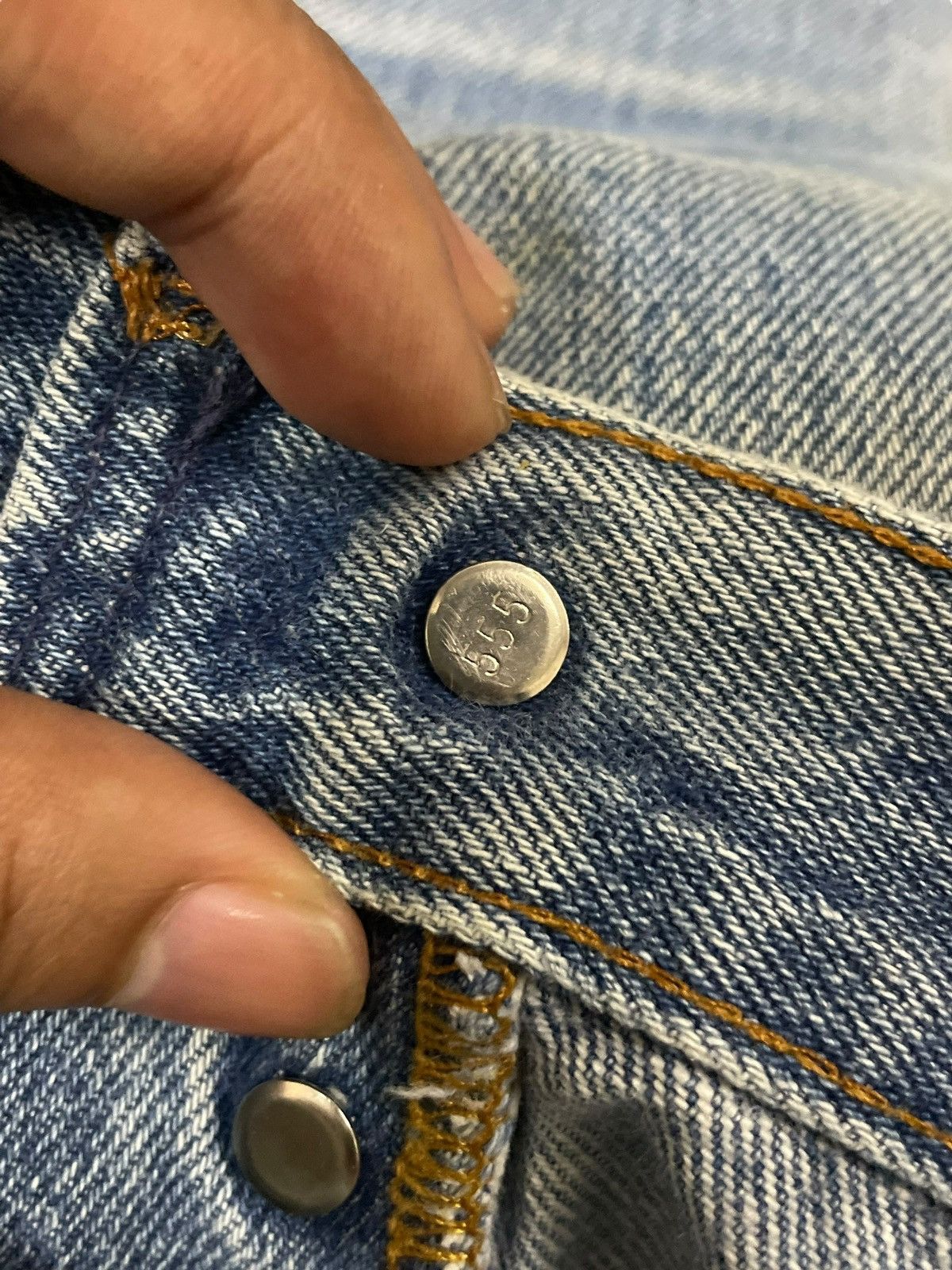 Levi's Vintage Clothing Vintage 90s Levi’s 501 Button Fly Loose Fit Distressed Jeans Size US 31 - 12 Thumbnail