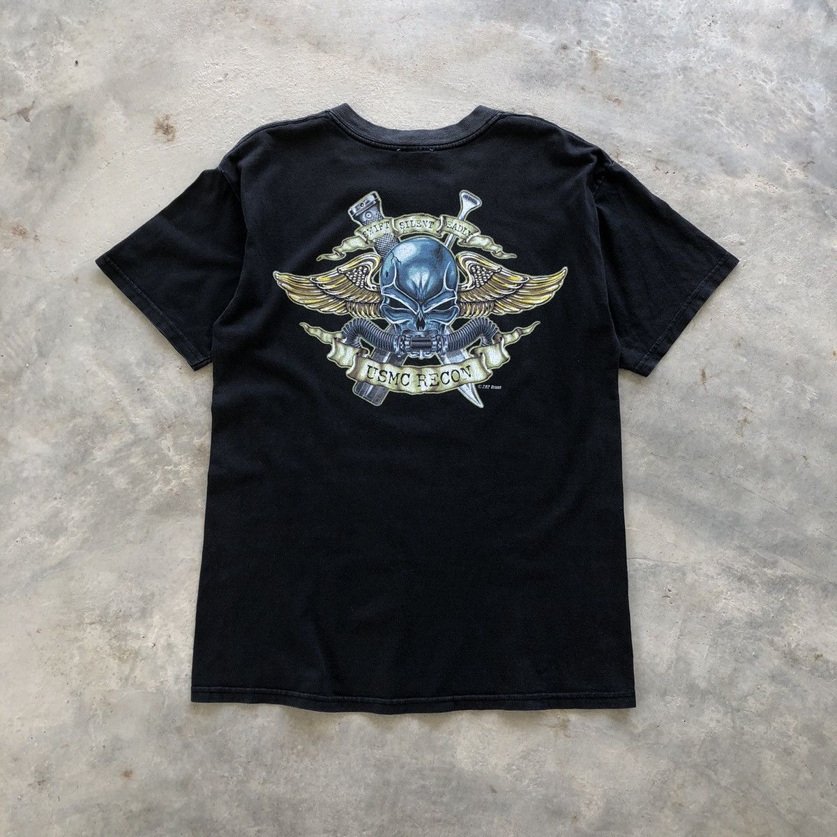 Vintage USMC RECON Rare Backprint Design T-Shirt Size US L / EU 52-54 / 3 - 1 Thumbnail