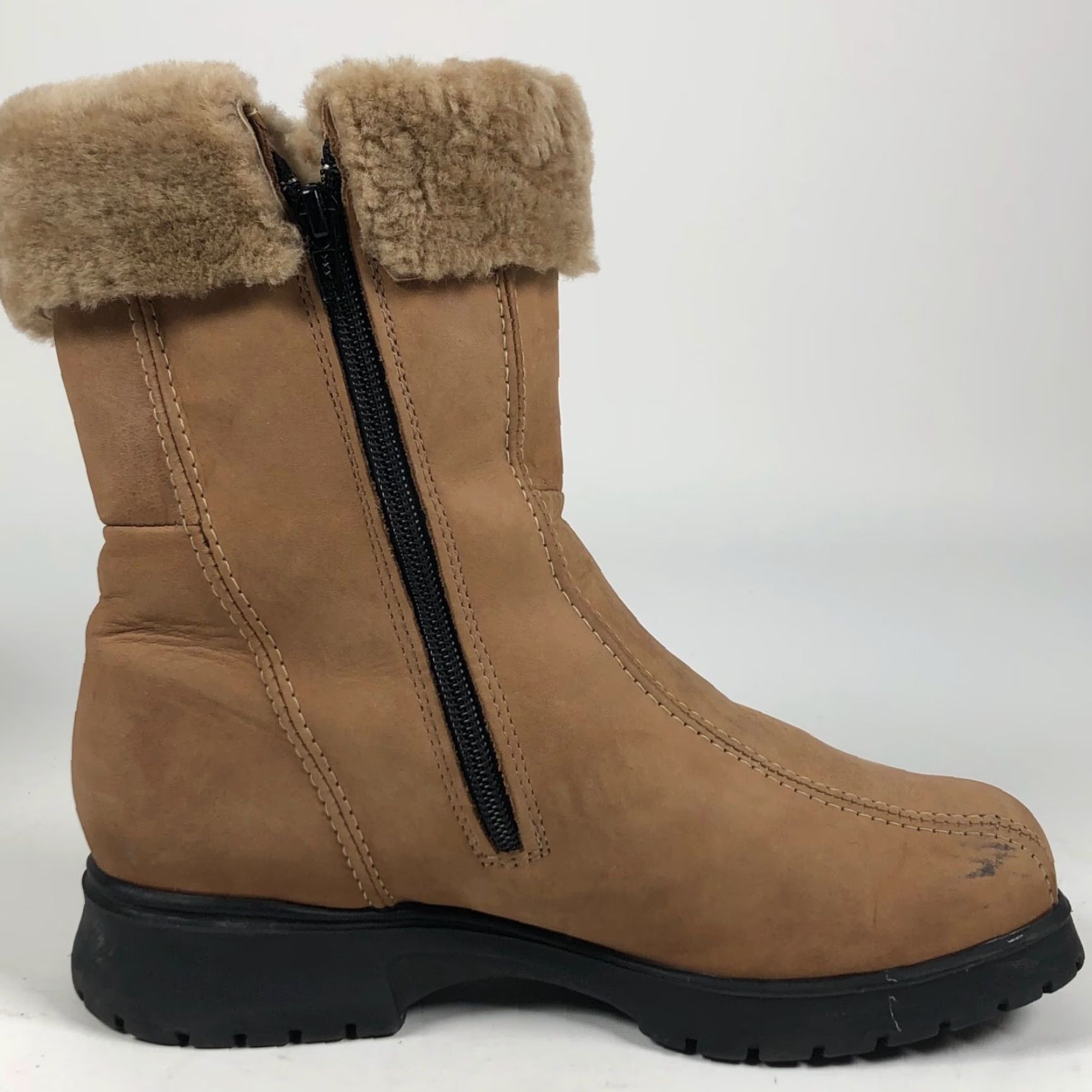 Vintage VINTAGE Martino Boots Womens Brown Leather Shearling Lined Zip Mid-Calf D Width 9.5 Size US 10 / IT 40 - 7 Thumbnail