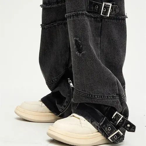 Jean Kuriyama x Mari Black Gothic Pants Wide Leg Baggy Jeans Size US 30 / EU 46 - 6 Thumbnail