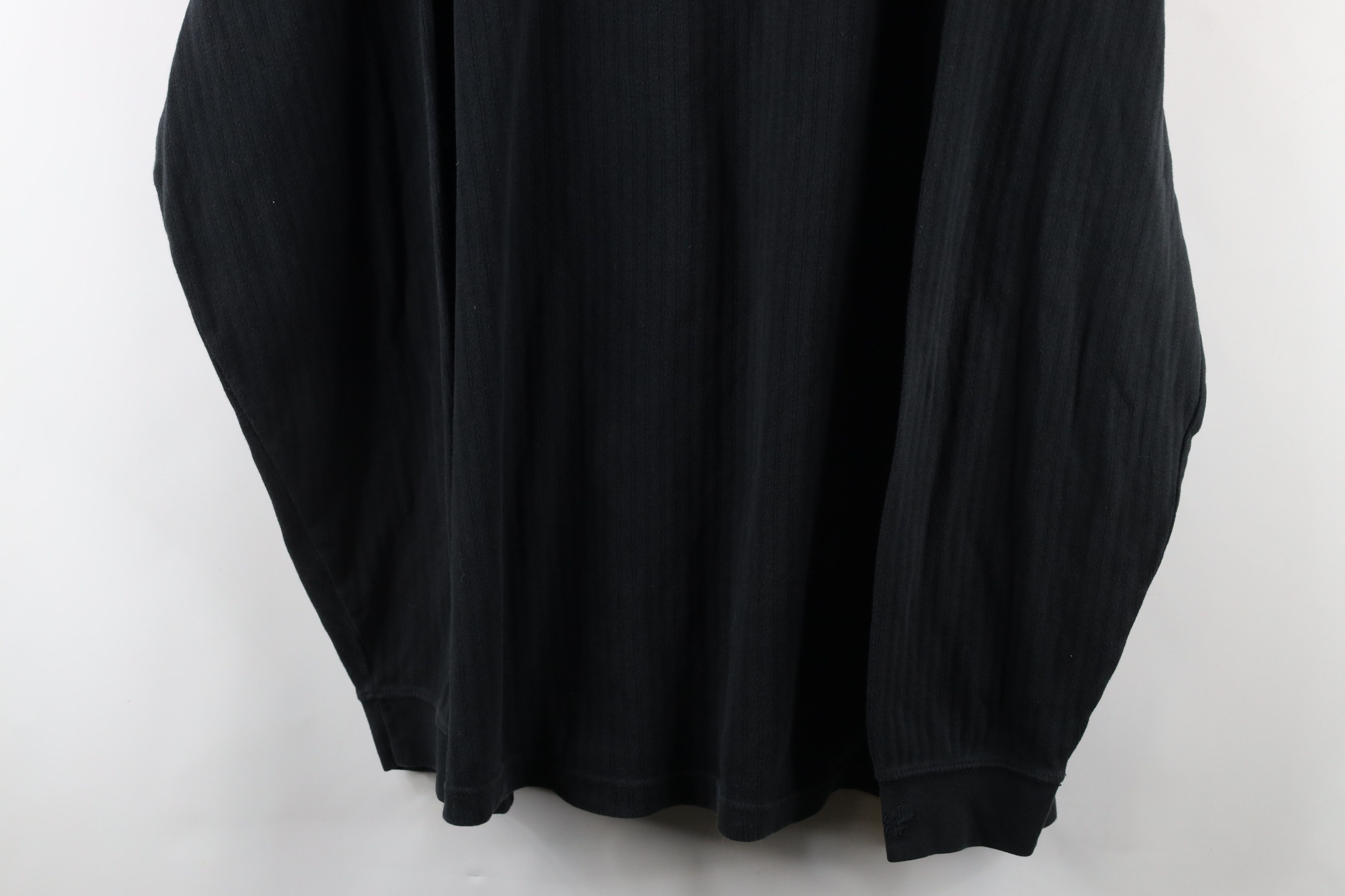 Vintage Vintage 90s Streetwear Ribbed Knit Mock Neck T-Shirt Black Size US XXL / EU 58 / 5 - 3 Thumbnail