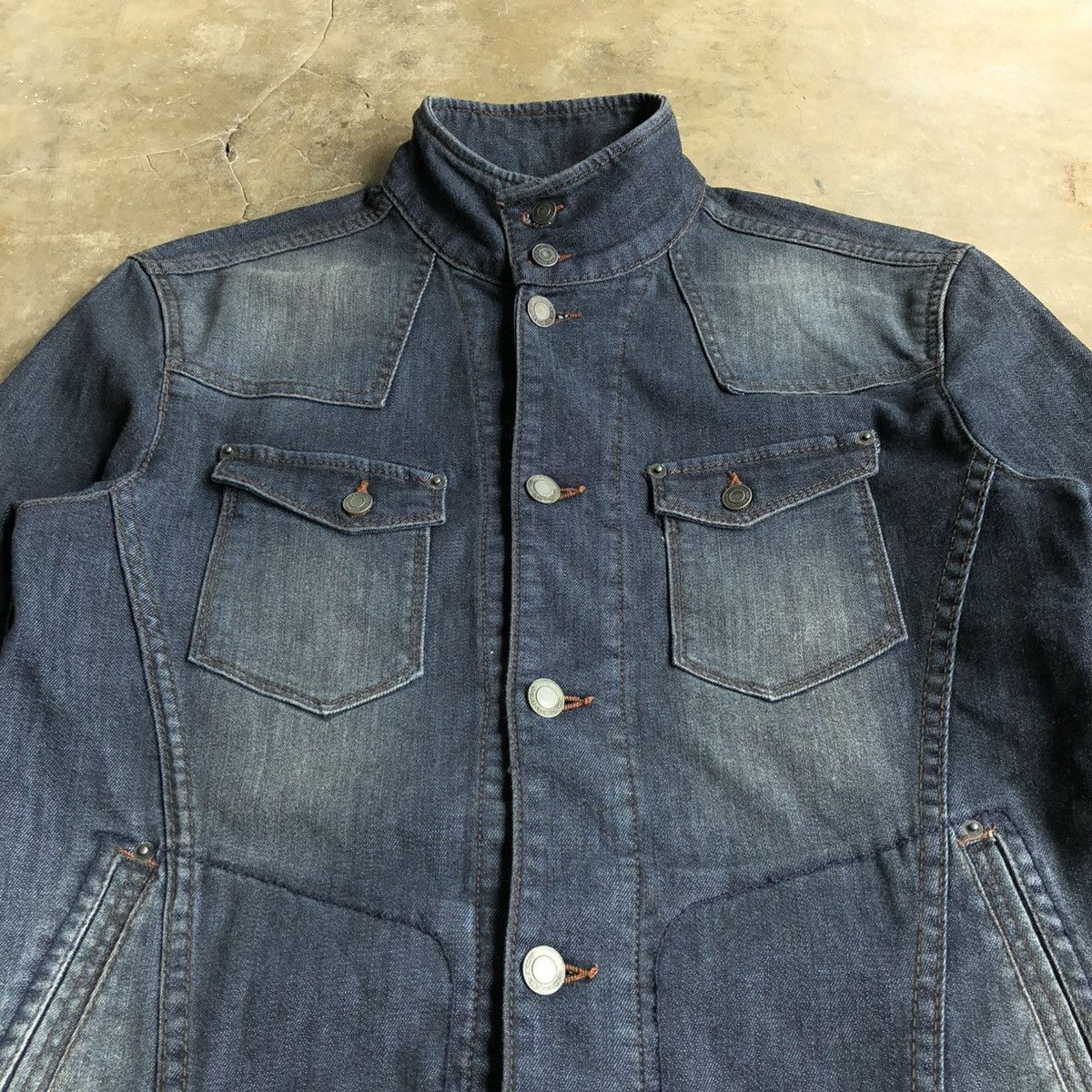 Nicole Club 2000s Nicole Club For Men Biker Denim Jacket Blue Indigo Size US M / EU 48-50 / 2 - 4 Thumbnail