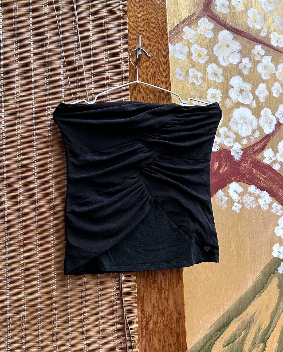 Morgan De Toi Y2K Morga De Toi Black Strapless Bandeau Tube Top Ruched Size S / US 4 / IT 40 - 1 Thumbnail