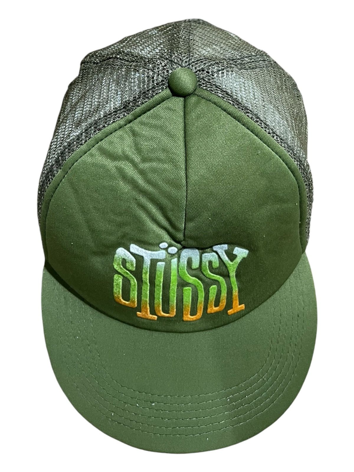 Stussy × Vintage Old Stussy Rasta Script Mesh Cap Size ONE SIZE - 3 Thumbnail