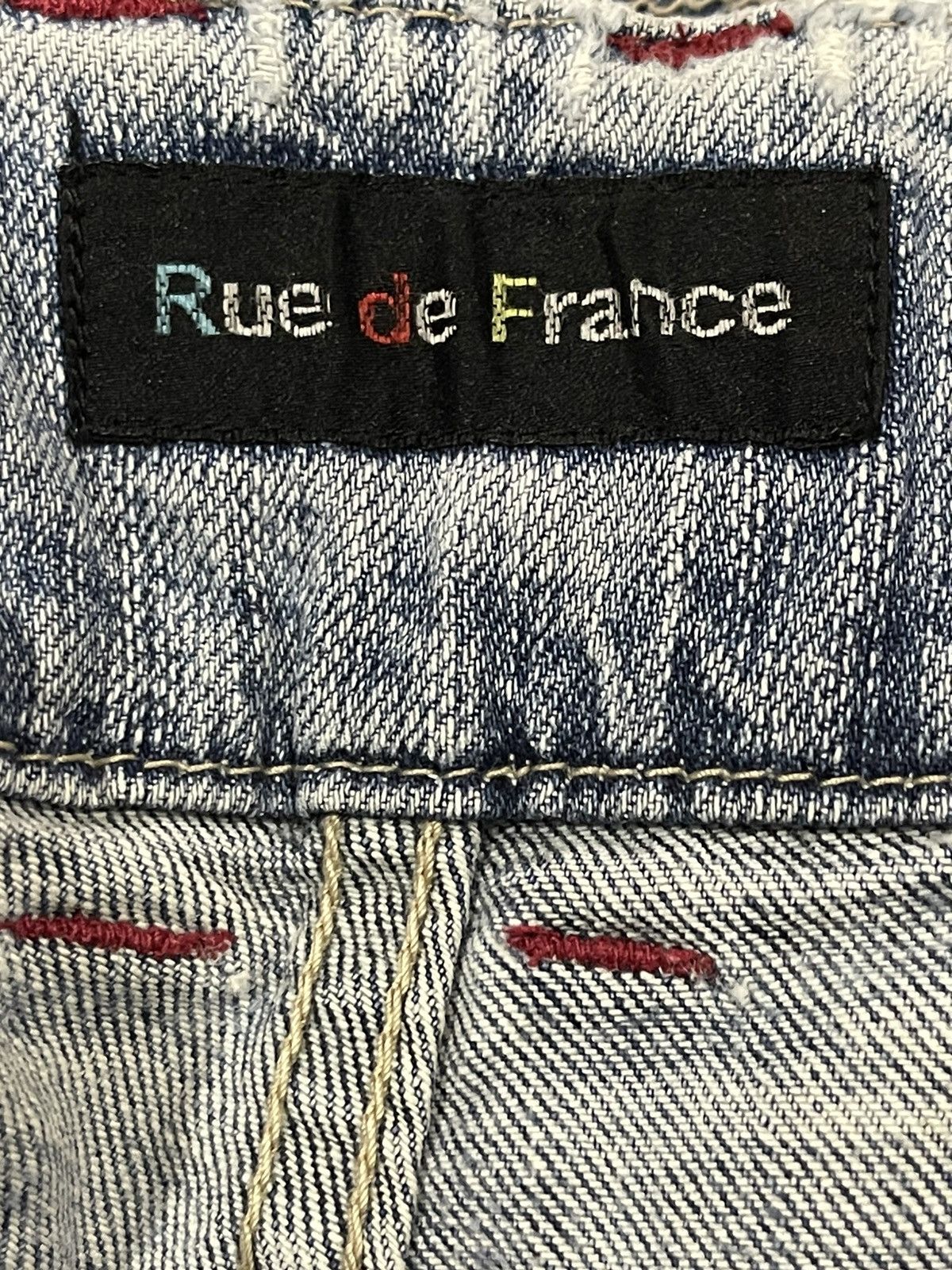 14th Addiction Vintage Rue De France Blue Wash Style Wide Leg Jeans Size US 28 / EU 44 - 9 Thumbnail