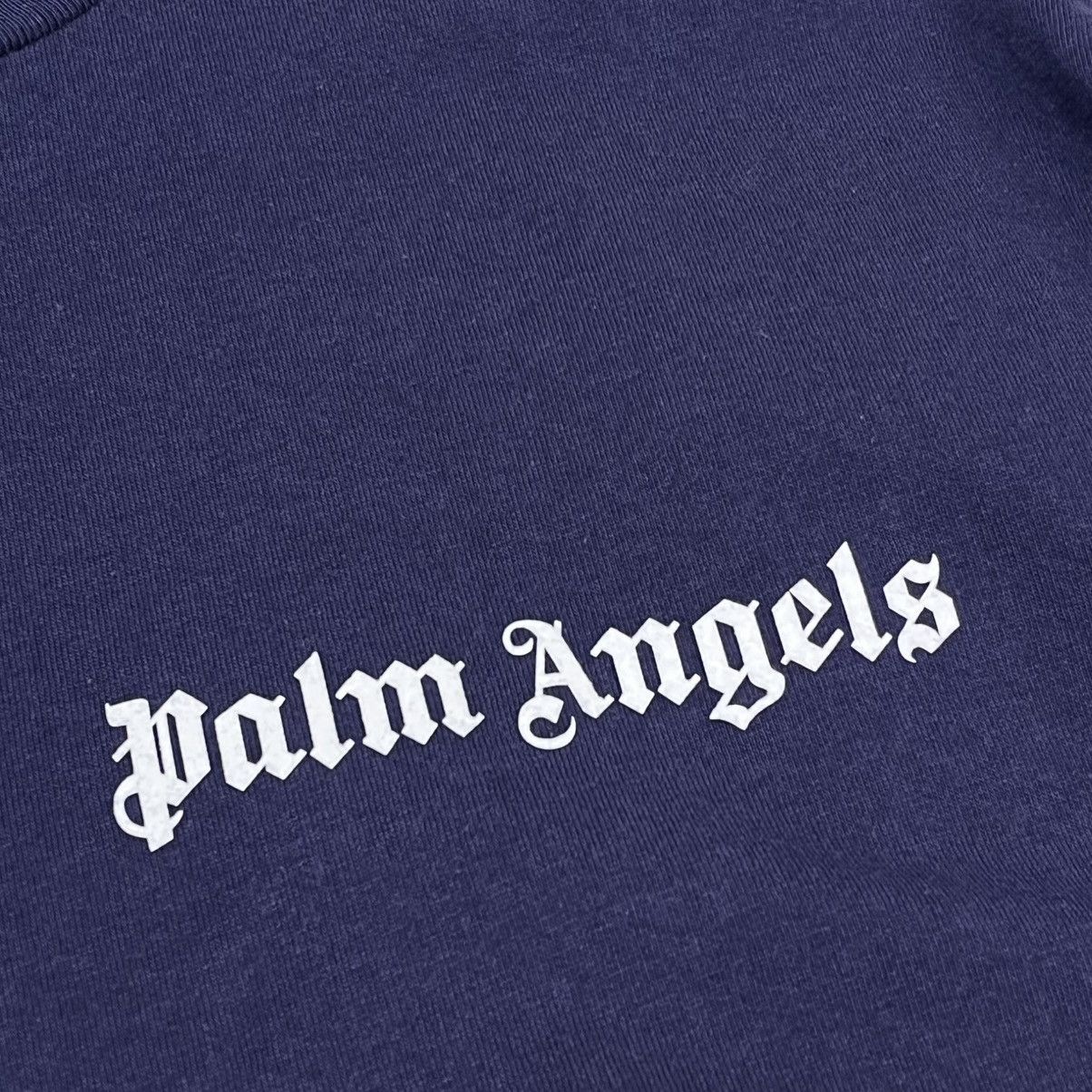 Palm Angels Palm Angels Logo Tee Navy Blue Size US L / EU 52-54 / 3 - 3 Thumbnail