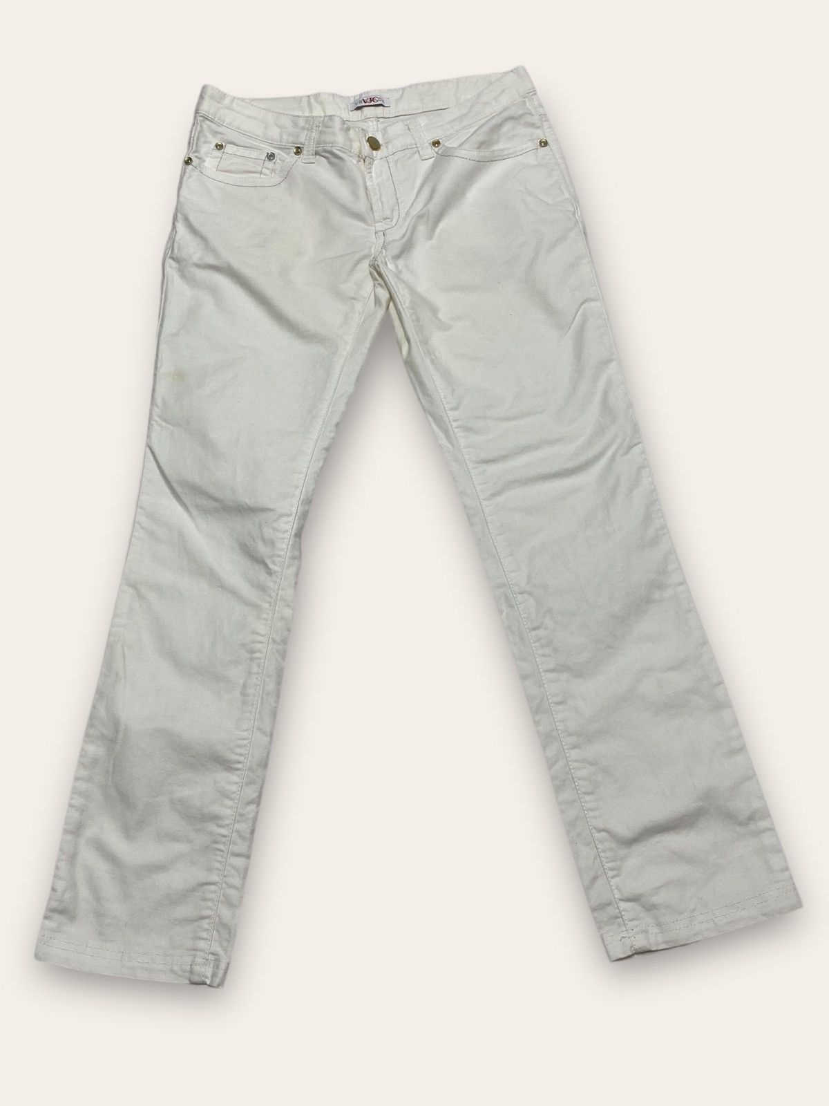 Versace Vintage VERSACE JEANS COUTURE White Denim Jeans Y2K Size US 30 / EU 46 - 2 Thumbnail