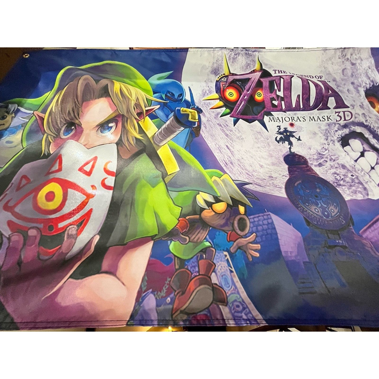Nintendo Legend of Zelda Majora's Mask 3D 5' Boxart Flag Nintendo 3DS Size ONE SIZE - 2 Thumbnail