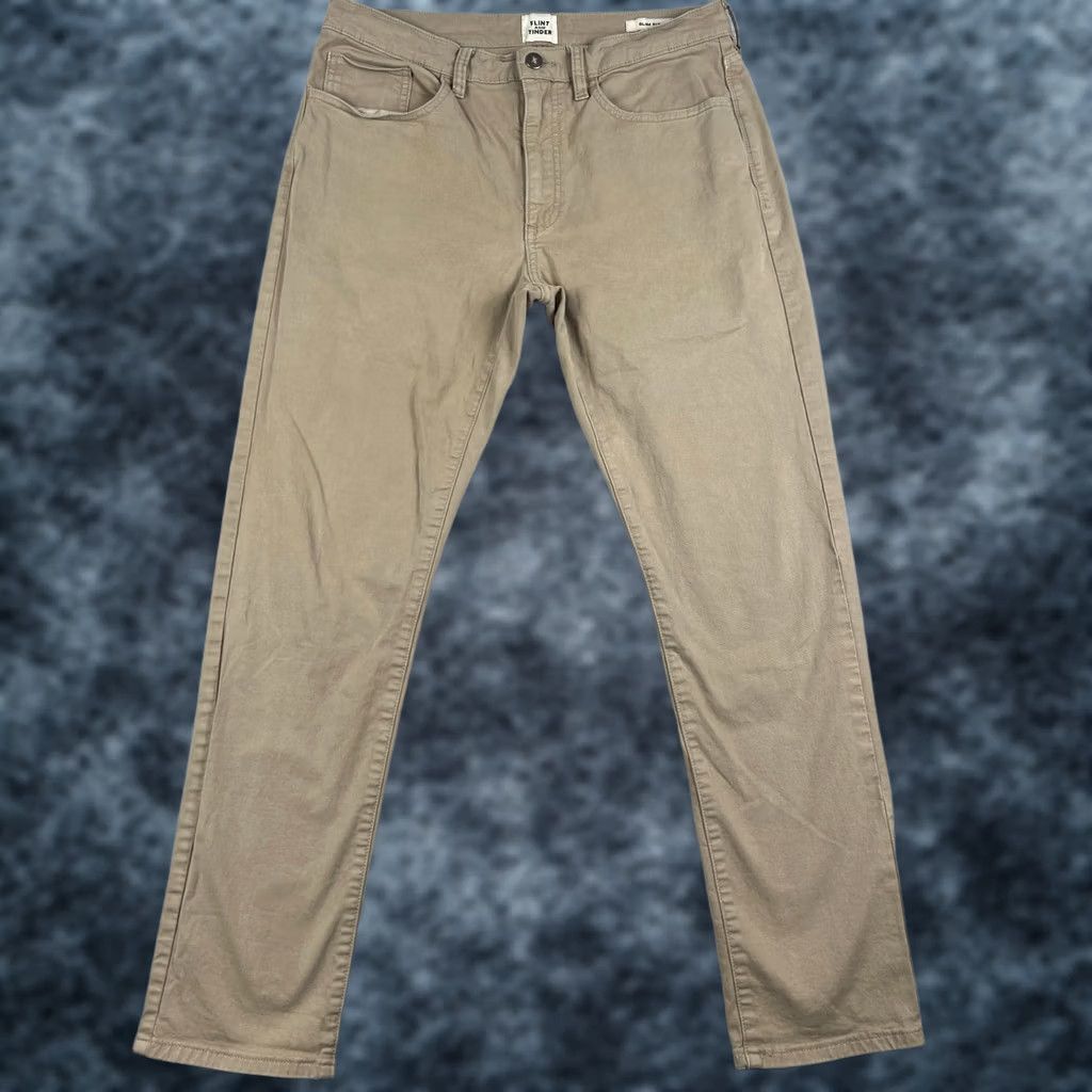 Flint And Tinder Flint & Tinder 365 Pants Slim Fit Chino Mens 32x30 Beige Stretch Size US 32 / EU 48 - 1 Thumbnail