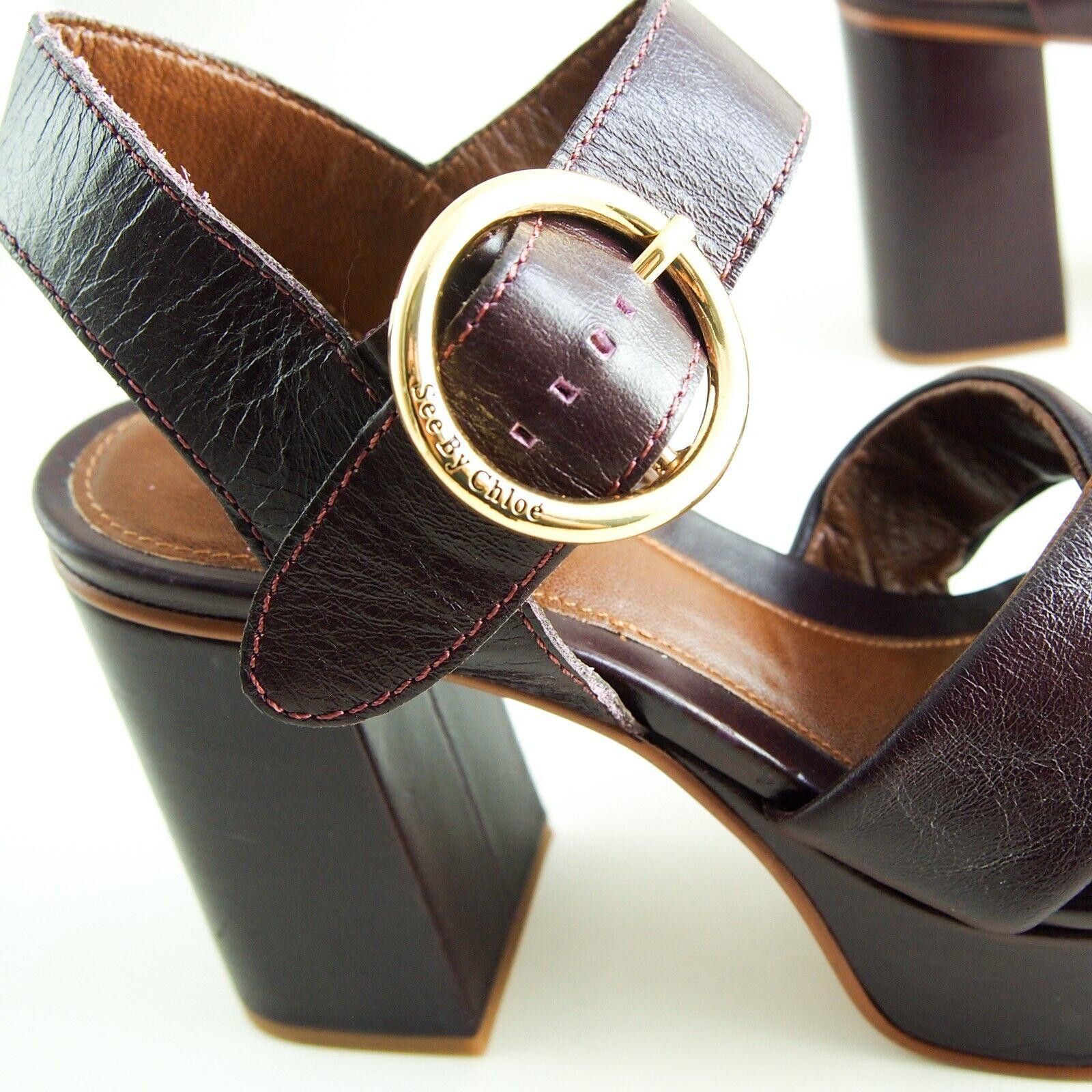 See by Chloe See by Chloe Lyna Sandals Heels Burgundy Leather EU 41 US 11 Size US 11 / IT 41 - 5 Thumbnail