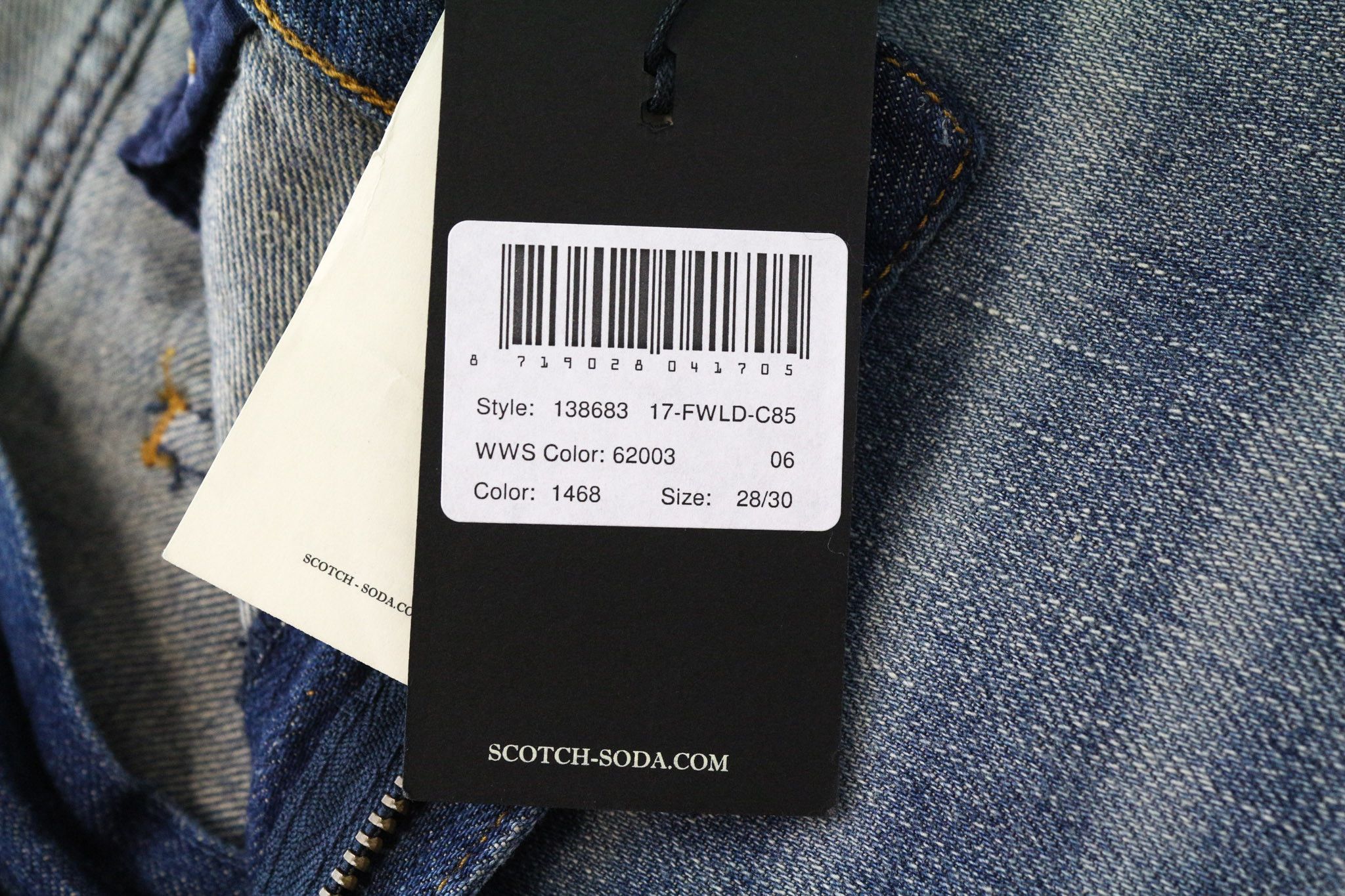 Scotch & Soda BANDIT W28/L30 Blue Cotton Linen Distress Slim Jeans 75634 Size 28" / US 6 / IT 42 - 5 Thumbnail