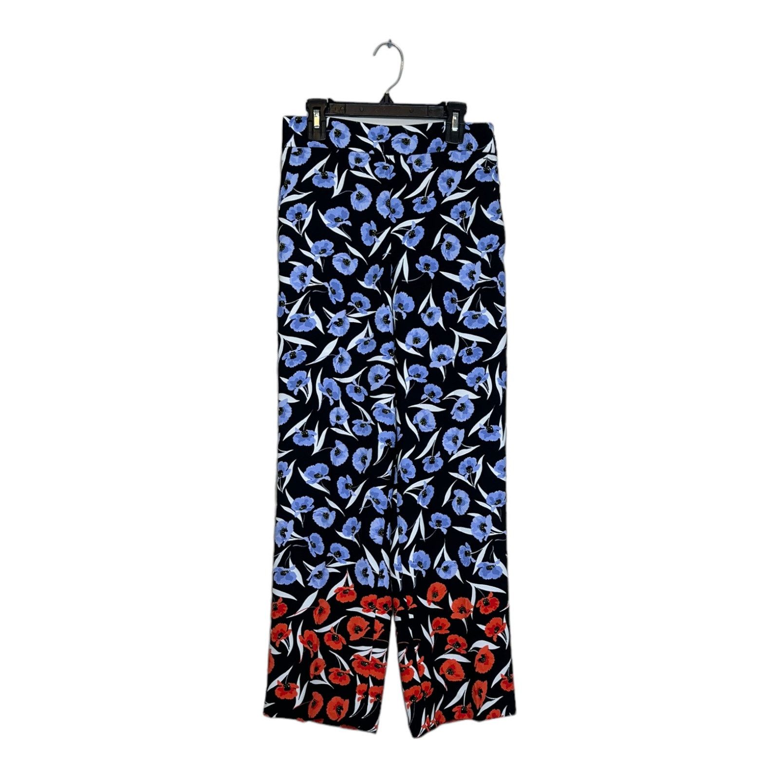 Ann Taylor Ann Taylor black blue red floral side zipper pants size 00P Size 24" / US 00 / IT 34 - 1 Thumbnail