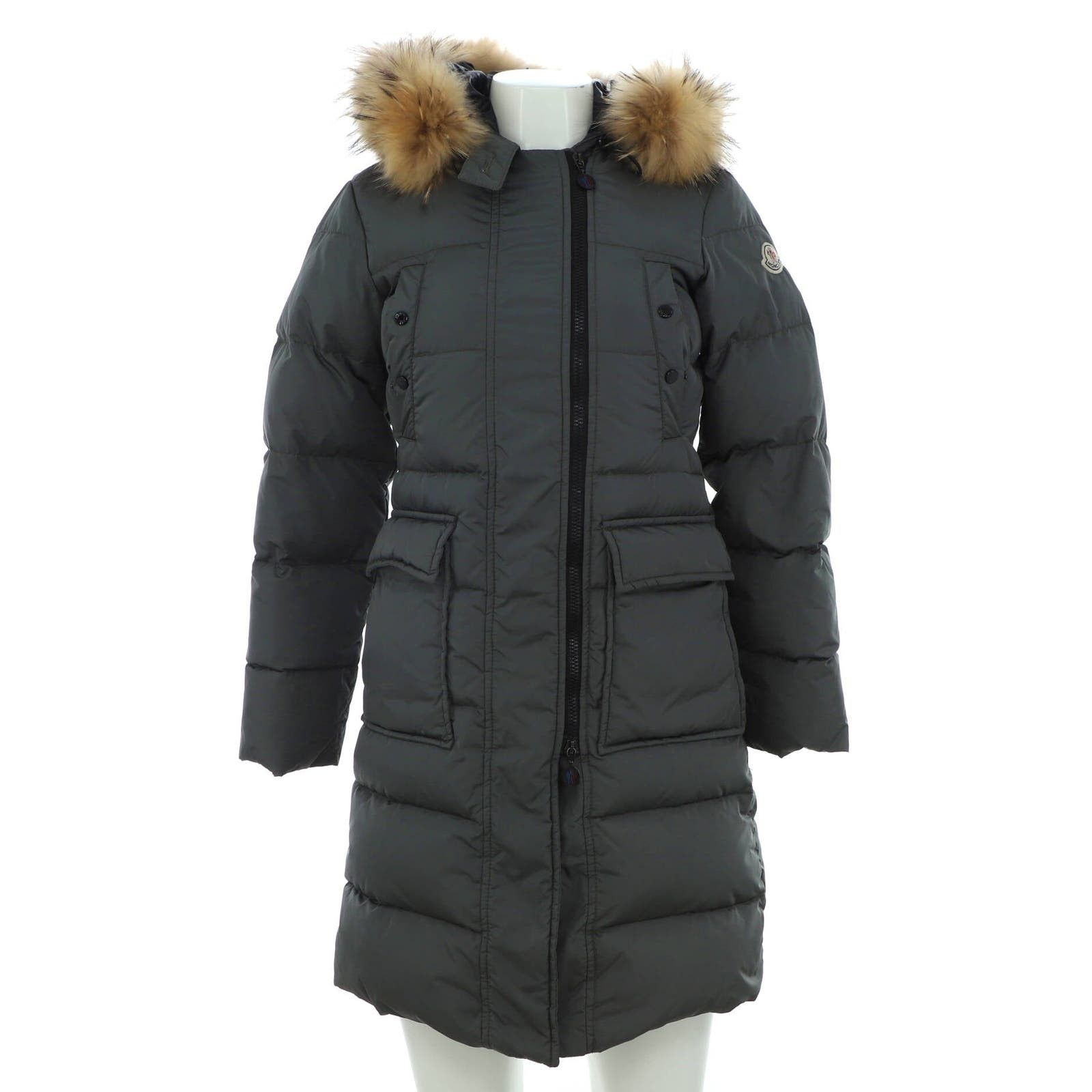 image of Moncler Women's Melina Coat Quilted Polyamide With Down And Fur None in Grey (Size 2XS)