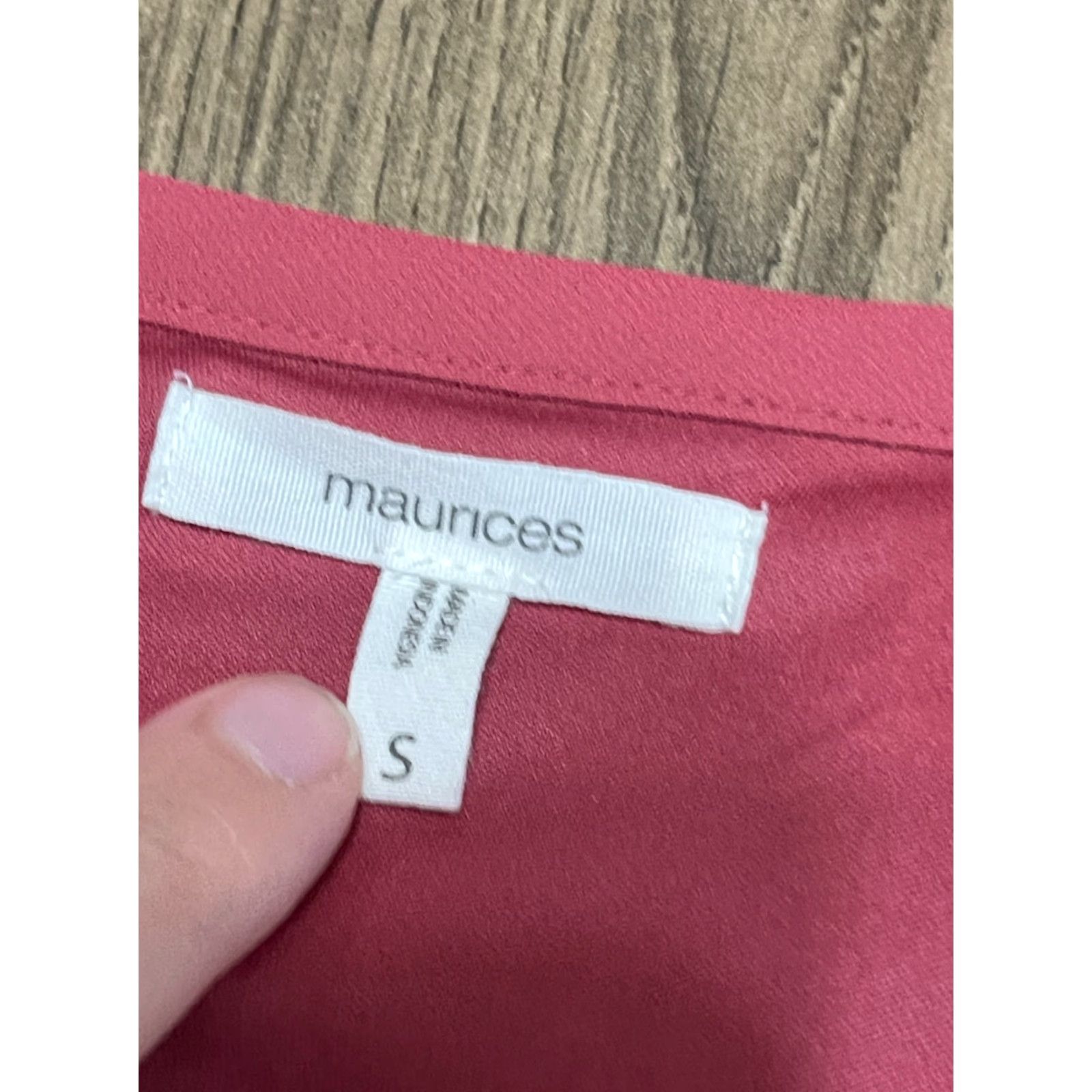 Vintage Maurices Dress Women's Small Pink Long Sleeve V-Neck A-Line Casual Knee Length Size S / US 4 / IT 40 - 3 Thumbnail