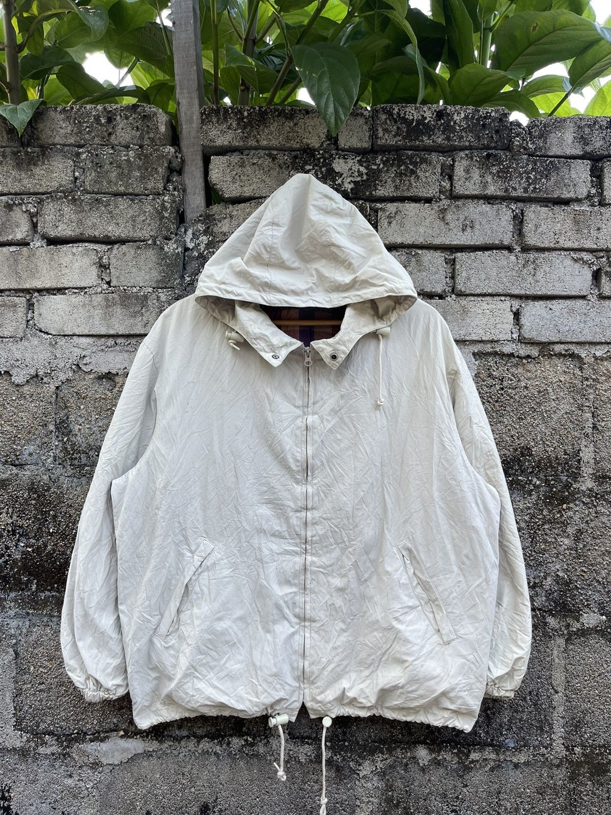 image of Men’S Bigi Hooded Light Jacket in White, Men's (Size Large)