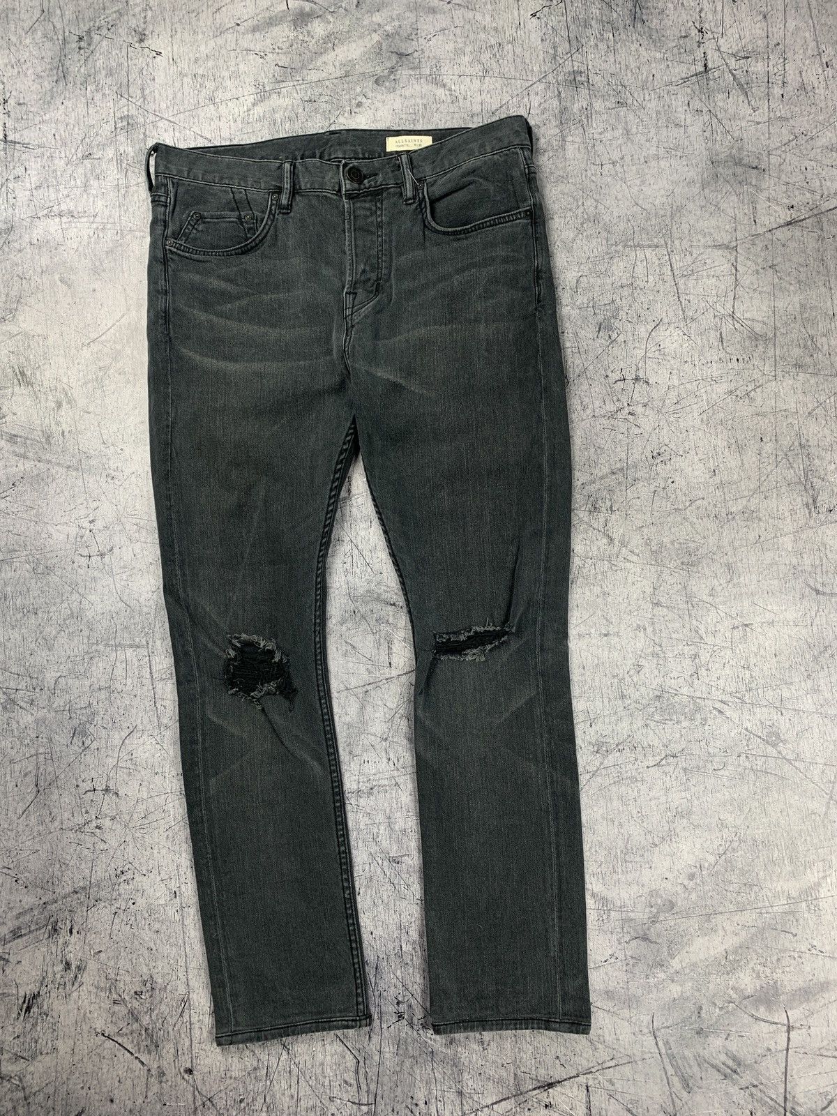 Allsaints AllSaints Cigarette Jeans Distressed Men’s Size W30 Gray Size US 30 / EU 46 - 4 Thumbnail