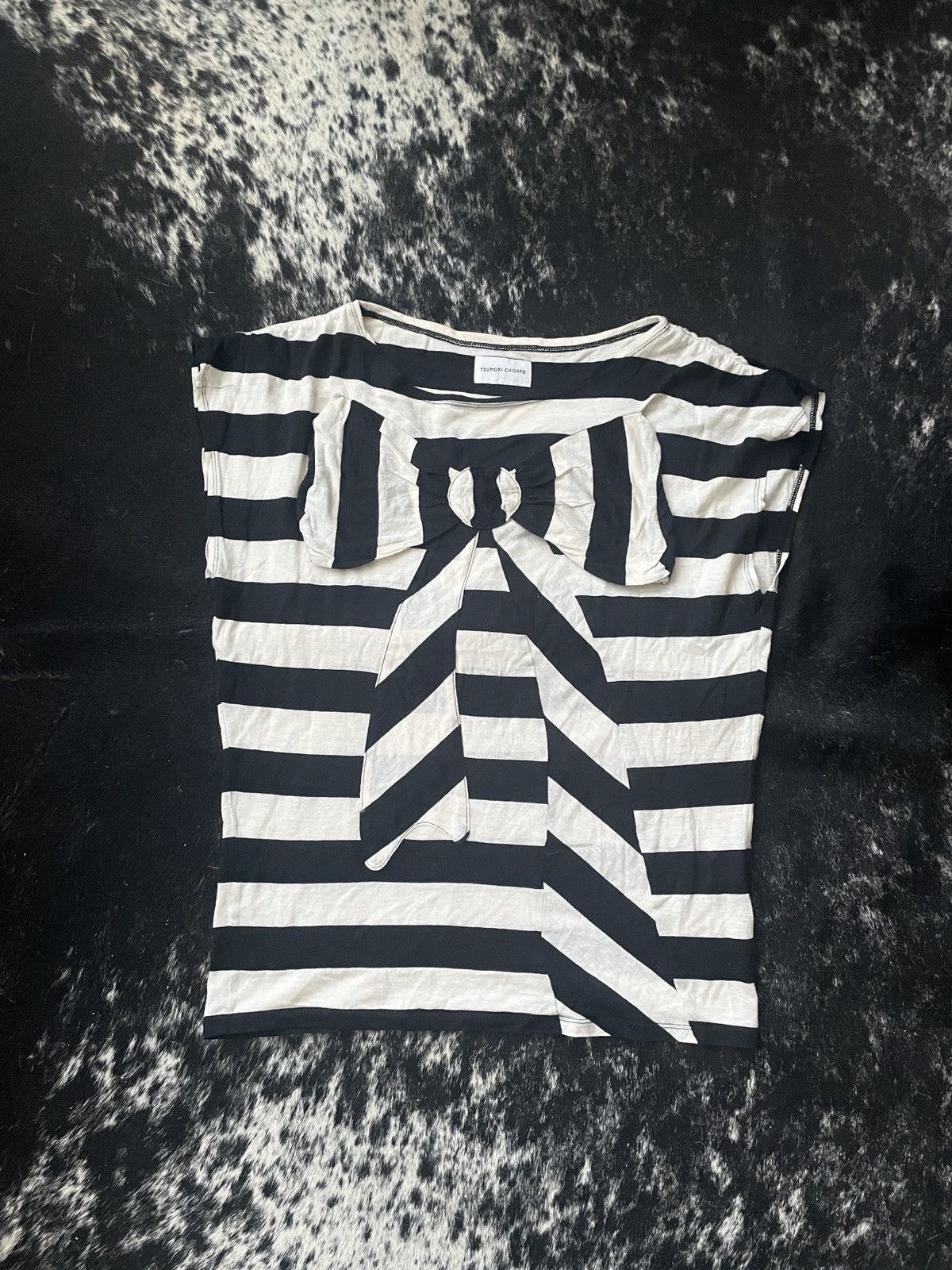 image of Tsumori Chisato Striped Bow Top, Women's (Size Small)