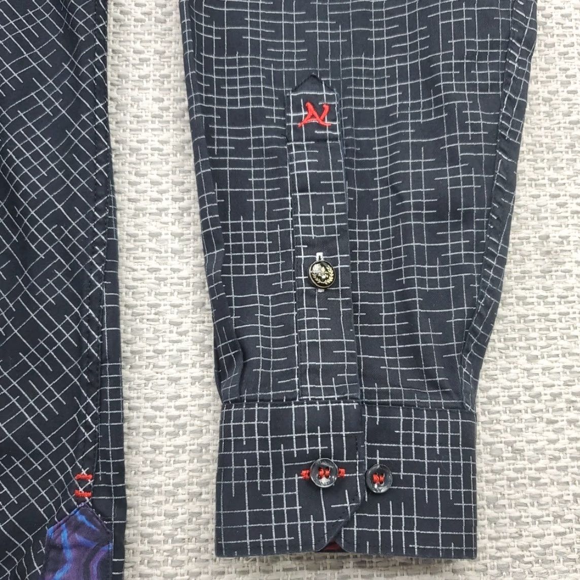 Au Noir VINTAGEAu Noir Roll Flip Cuff Dress Casual Shirt Mens 4 Large Button Up Mercerized Size US S / EU 44-46 / 1 - 6 Thumbnail