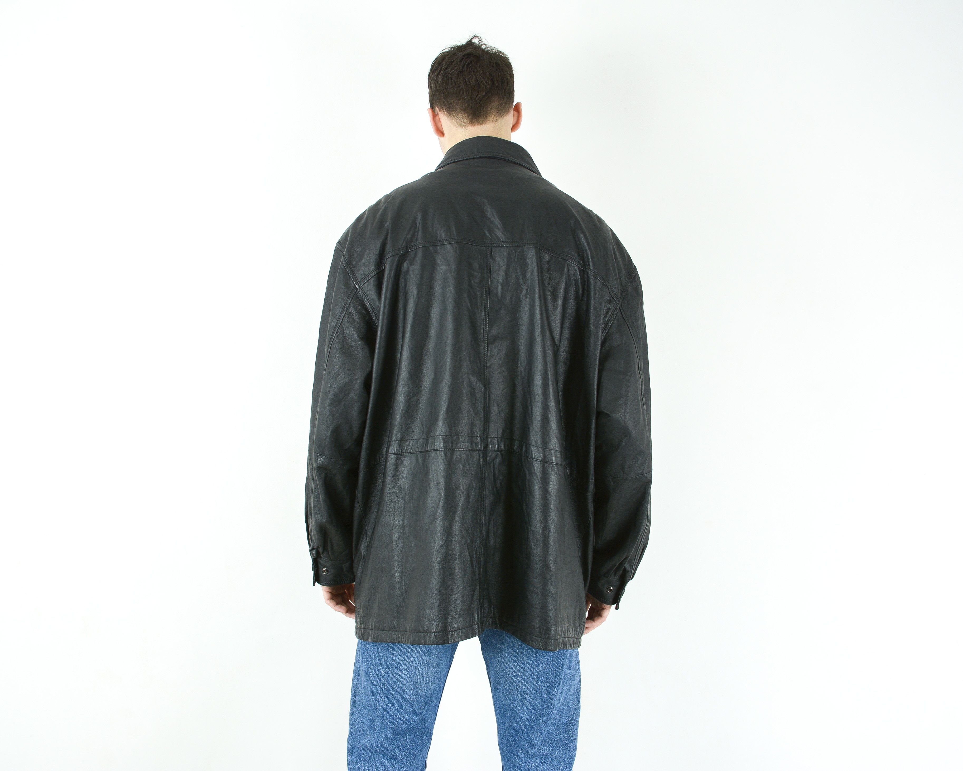 Vintage Canda Uk 48 Us Leather Over Coat Jacket Grunge 3XL Outdoors Size US XXL / EU 58 / 5 - 6 Thumbnail