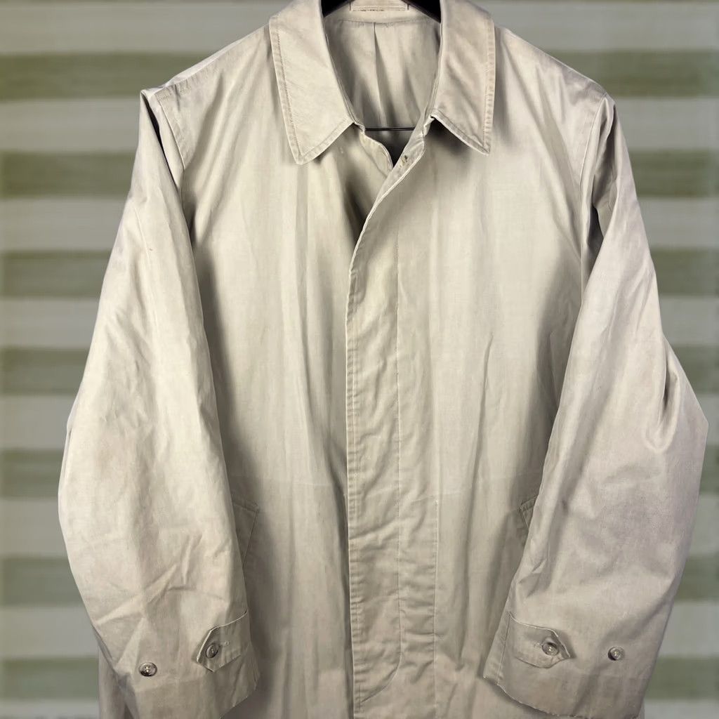 London Fog VINTAGE London Fog Trench Coat Long 42 Tan Brown Cotton Blend Canvas Regular Mens Coat 90s London USA Size US XS / EU 42 / 0 - 1 Thumbnail