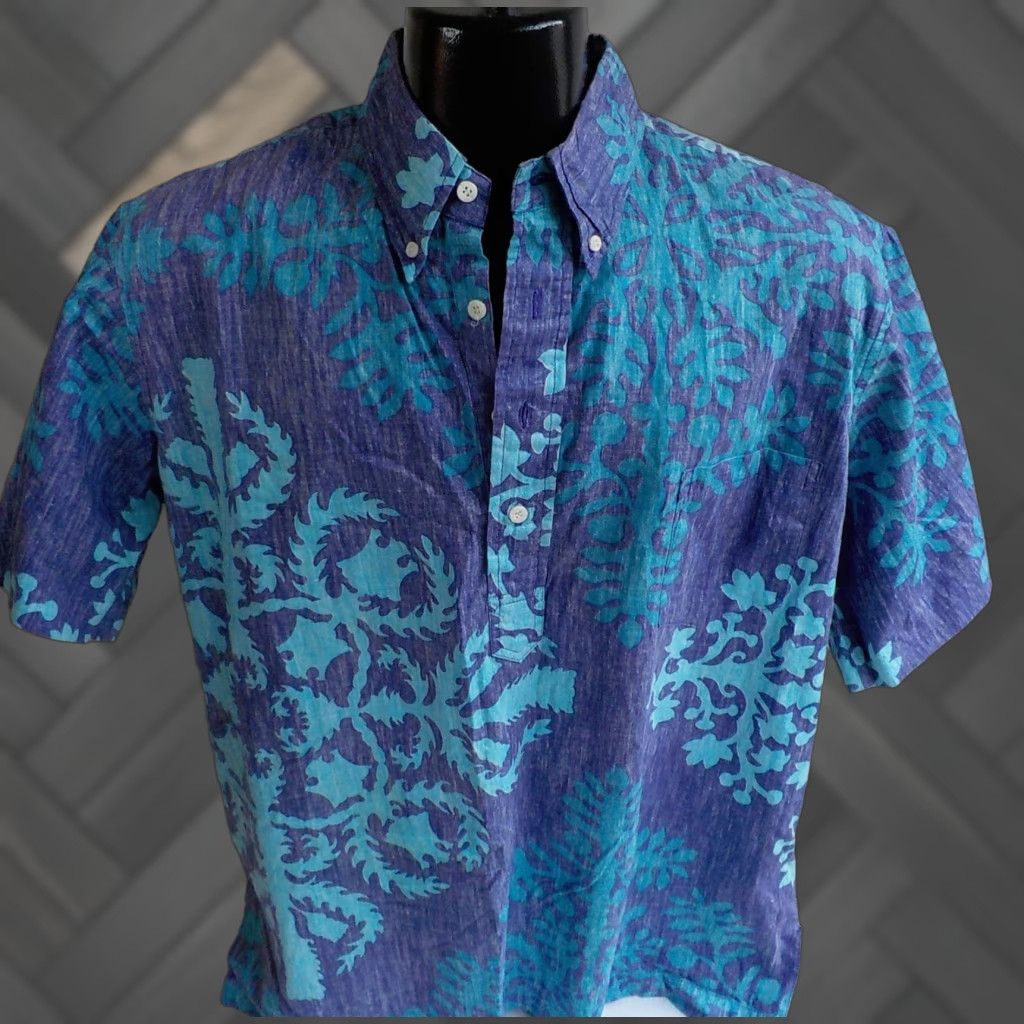 Hilo Hattie Hilo Hatie Tropical Grandpa Shirt Shirt XL Purple Turquoise Button-Front Cotton Mens Size US XL / EU 56 / 4 - 1 Thumbnail