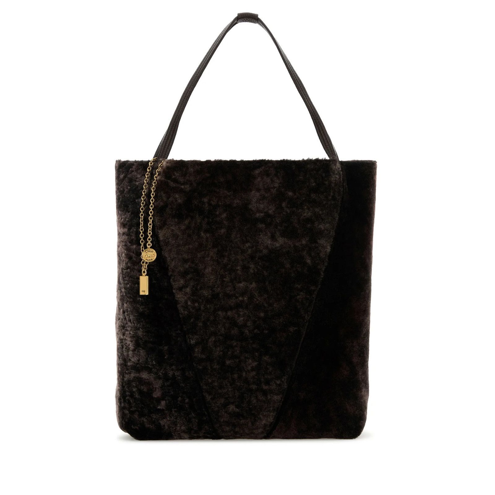 Chloe Chloe Large Spin Kohl Brown Shearling Tote Bag New & Authent Size ONE SIZE - 1 Thumbnail