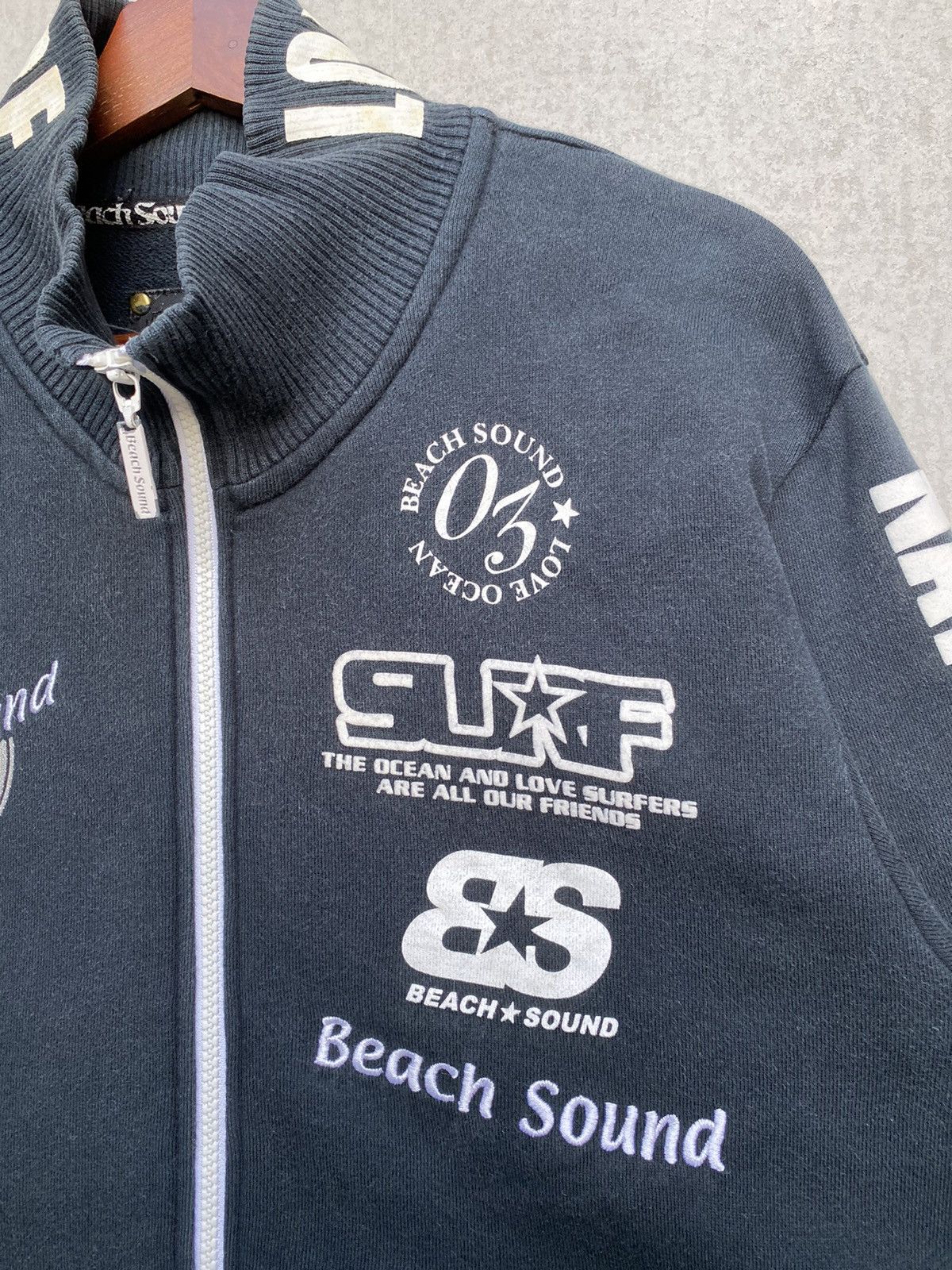 Japanese Brand Vintage Surf Beach Sound Sweater Full Zip Turtleneck Size M Size US M / EU 48-50 / 2 - 7 Thumbnail