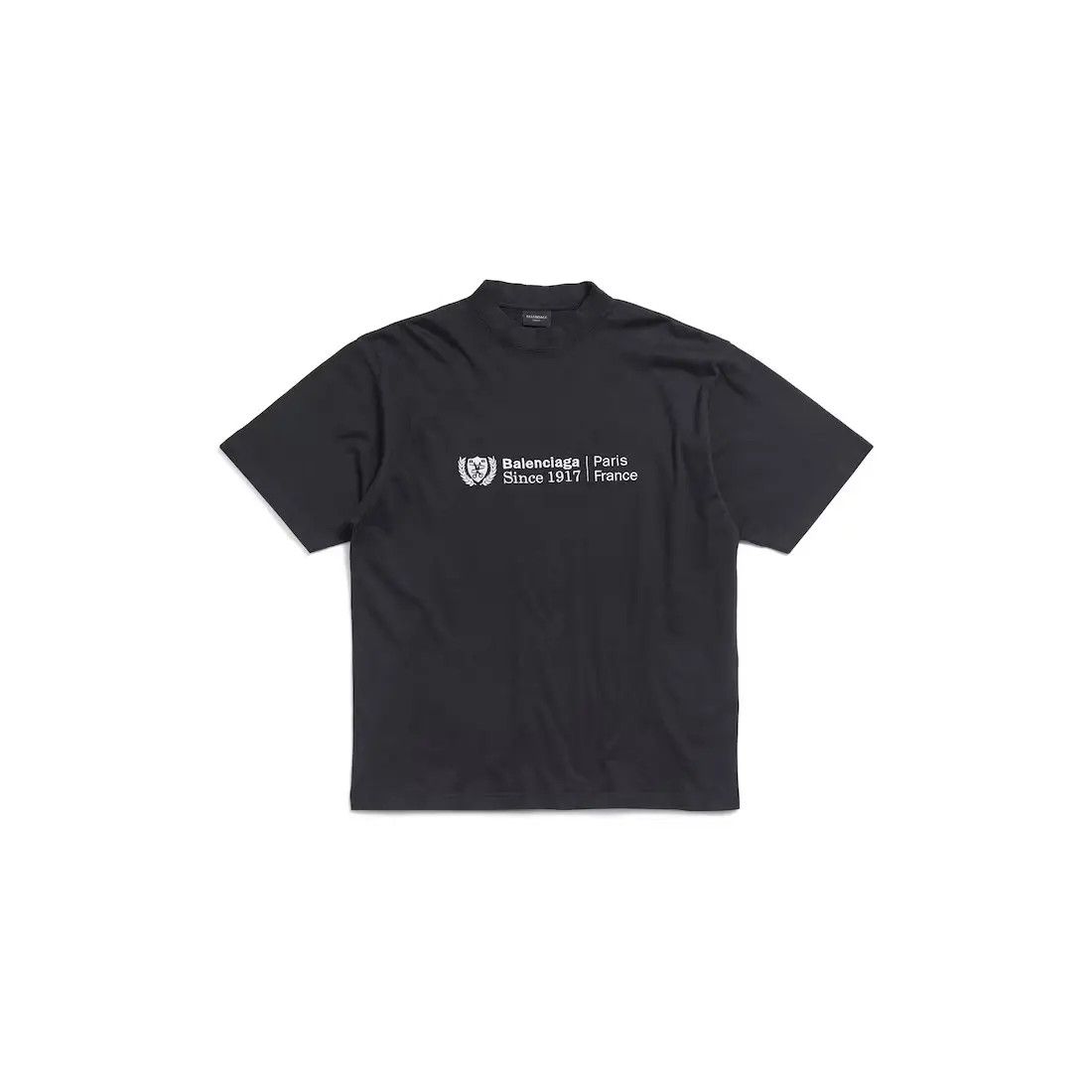 Balenciaga o1w1db10625 Institutional T-Shirt Medium Fit in Black Size XXS / US 00 / IT 34 - 1 Thumbnail