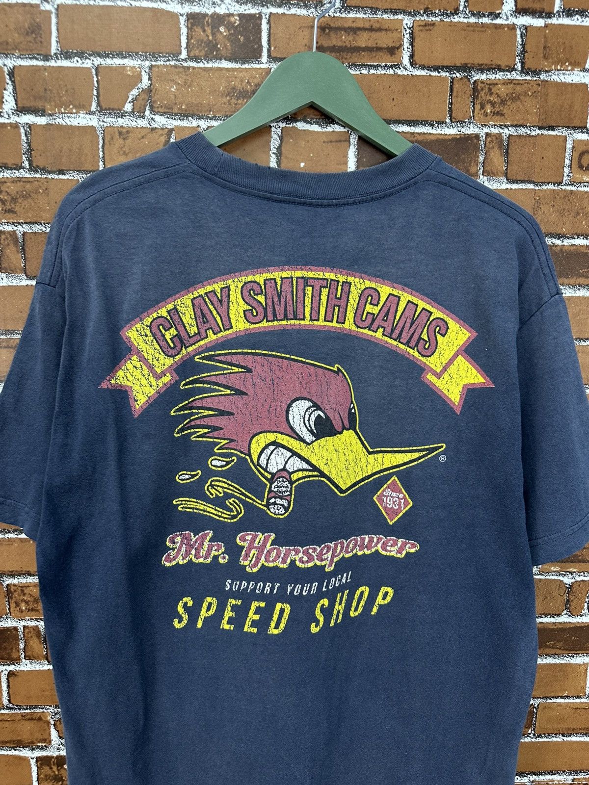 Vintage Vintage Sun Faded Speed Shop Racing Tshirt A1004 Size US L / EU 52-54 / 3 - 2 Thumbnail