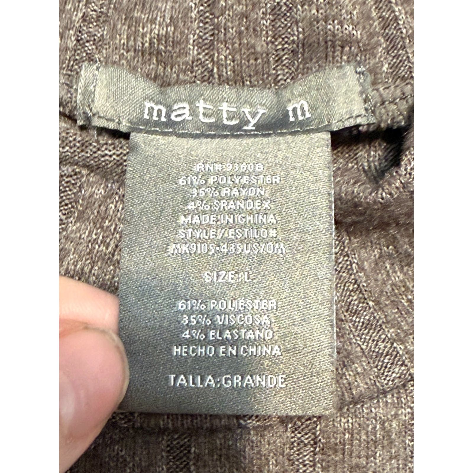 Vintage Matty M Shirt Women's Size Medium Brown Long Sleeve Mock Neck Size M / US 6-8 / IT 42-44 - 6 Thumbnail