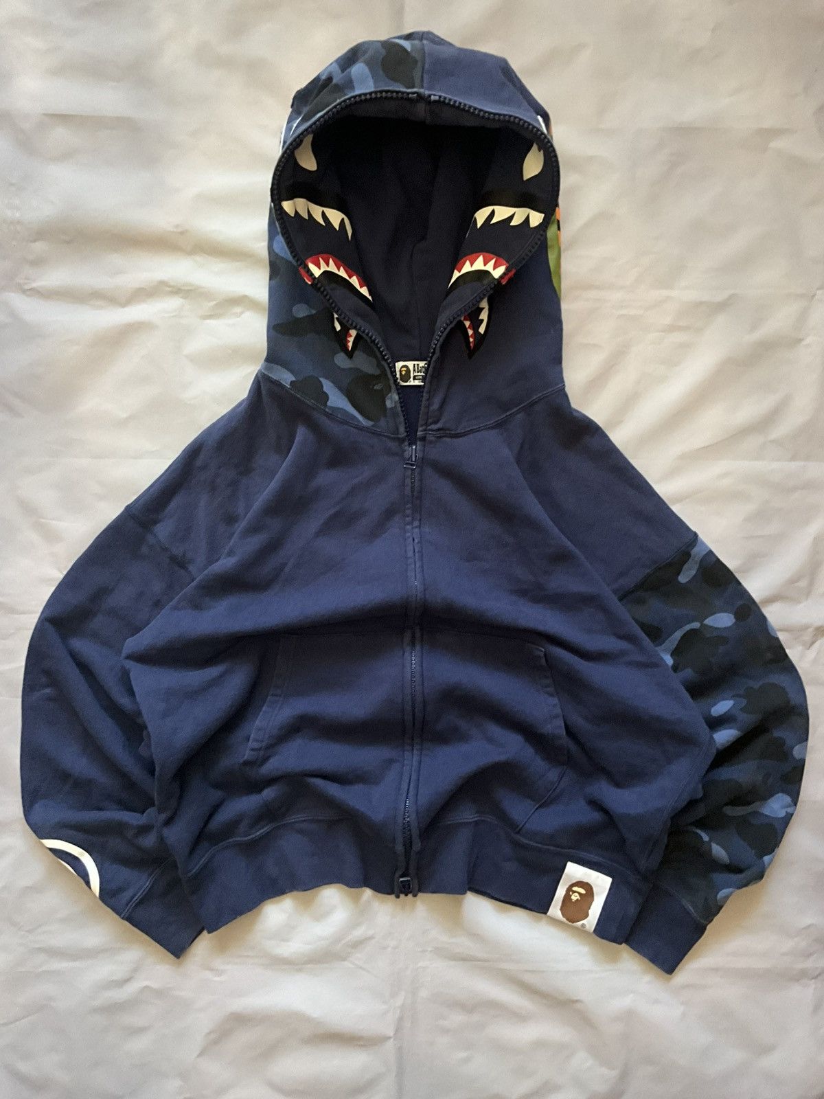 Bape Bape gradation camo shark mask wide zip hoodie | Grailed